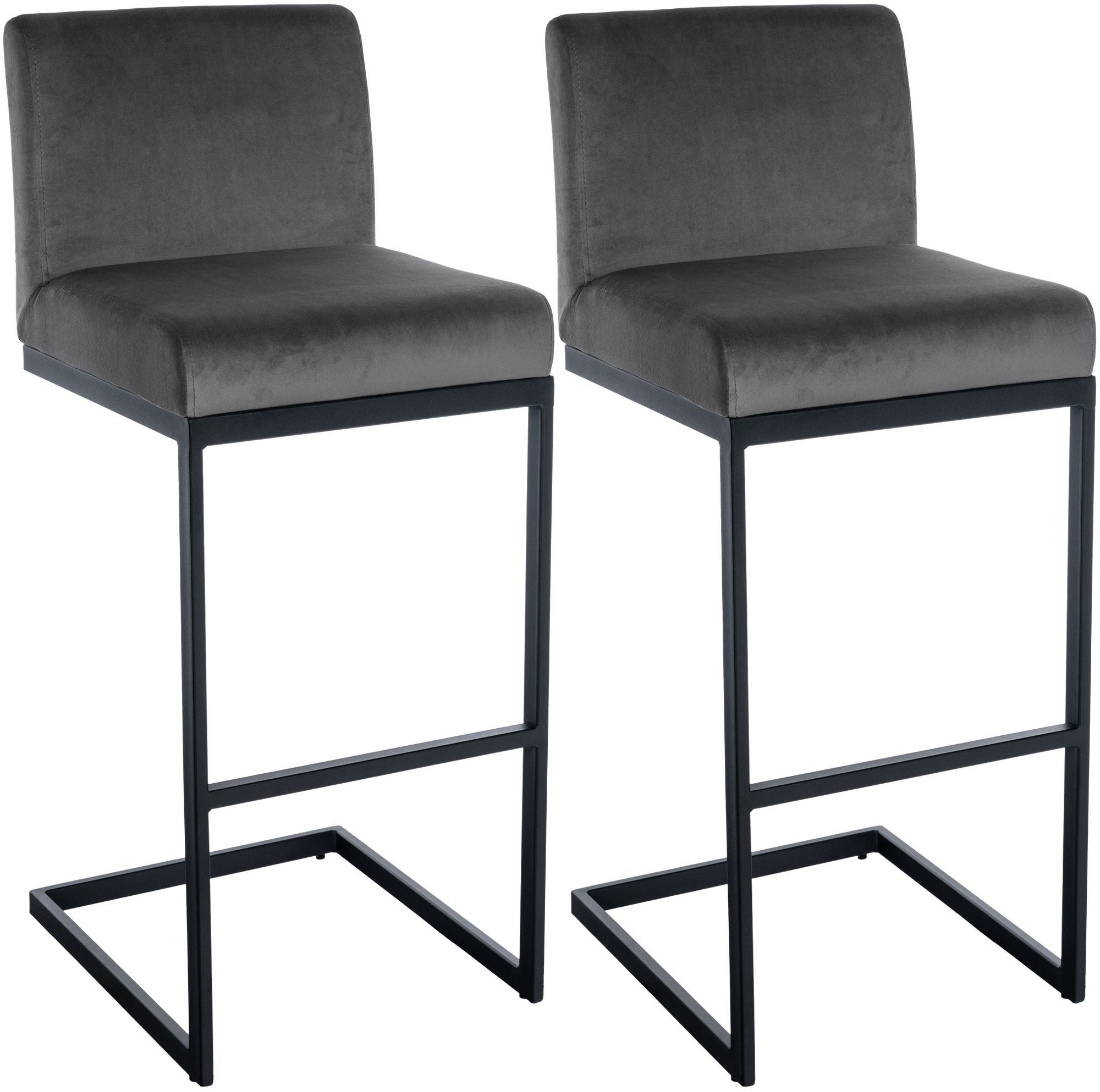 Lot de 2 tabourets de bar Hopewell en velours