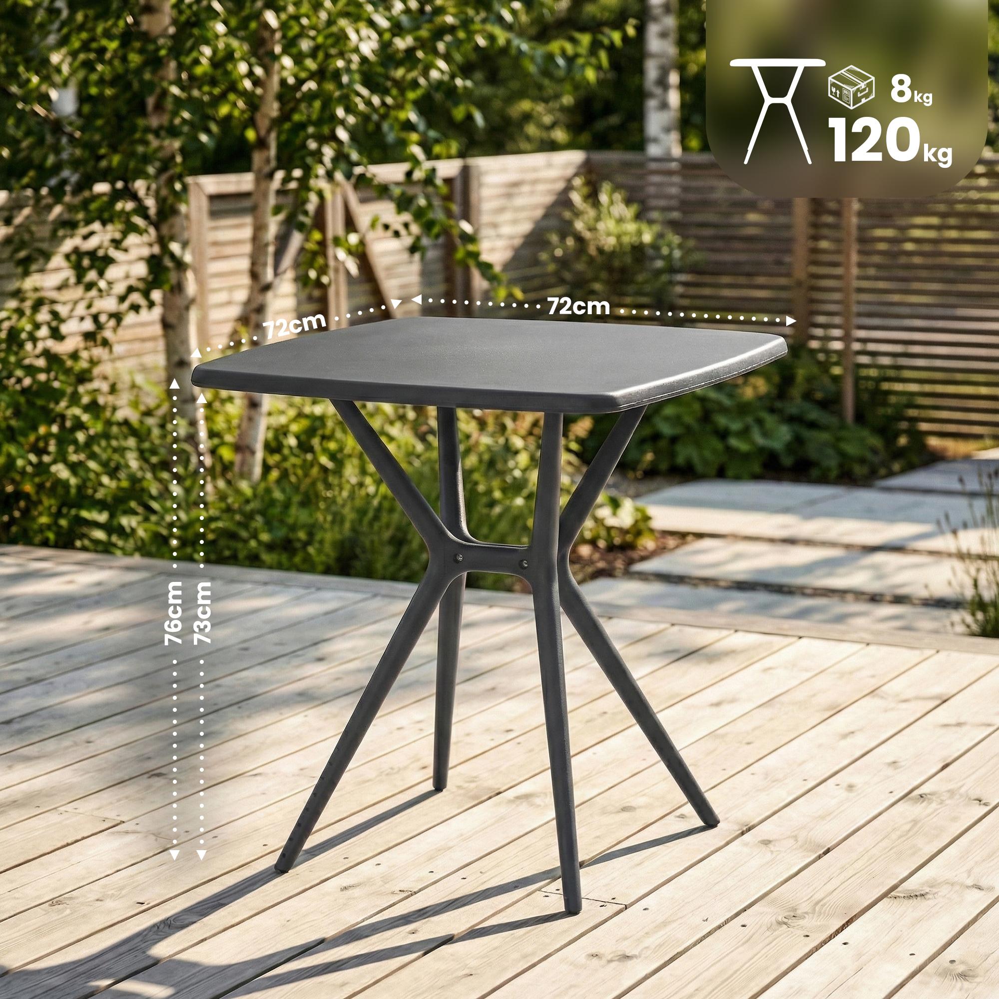 Table de jardin Becky carree 72 x 72 cm