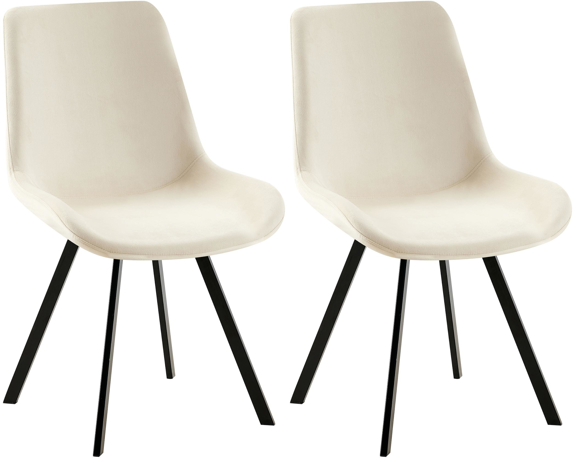 Lot de 2 chaises de salle à manger Lewes velours