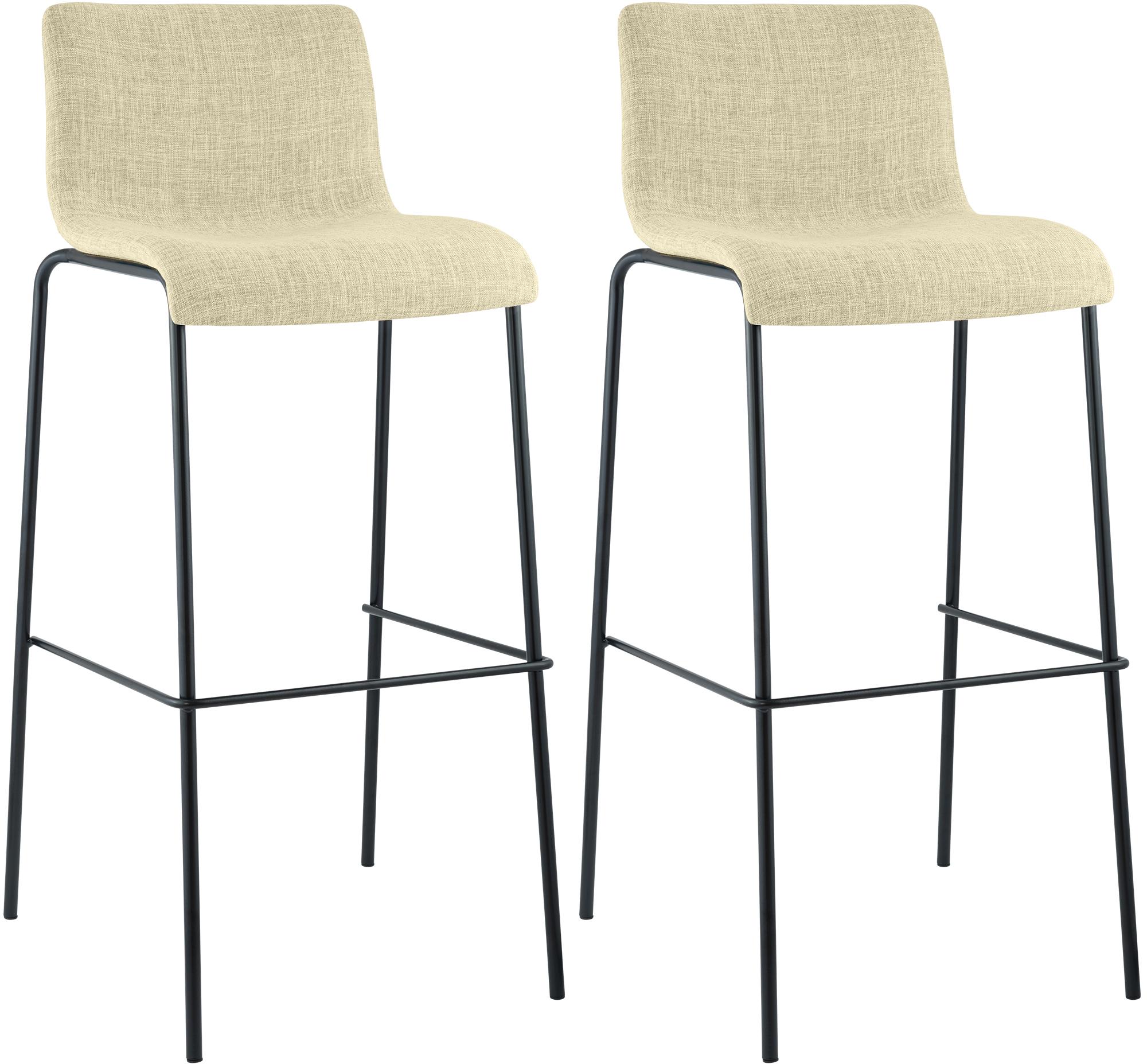 Lot de 2 tabourets de bar Hover en tissu, pieds metalliques