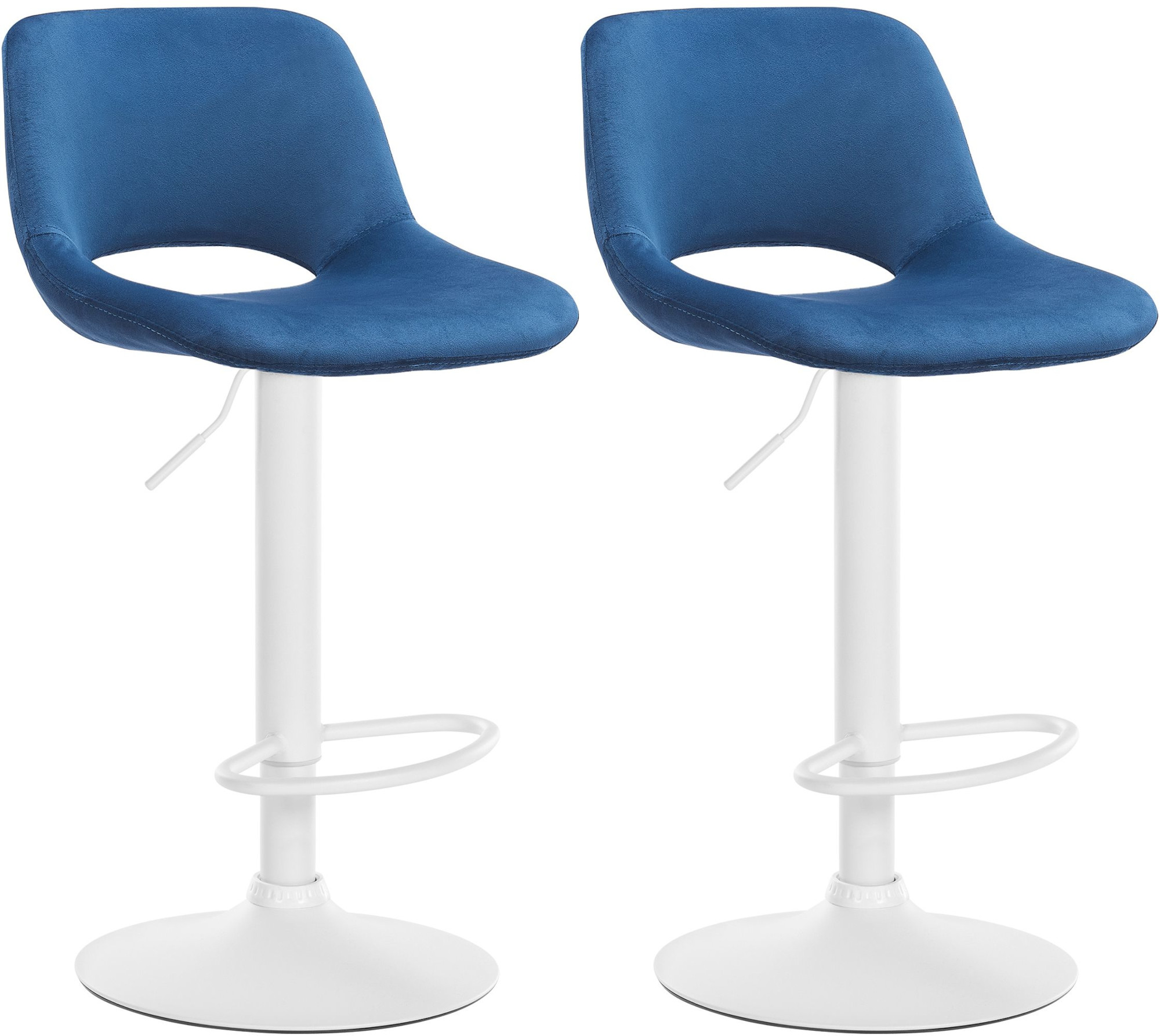 Lot de 2 tabourets de bar Camden velours
