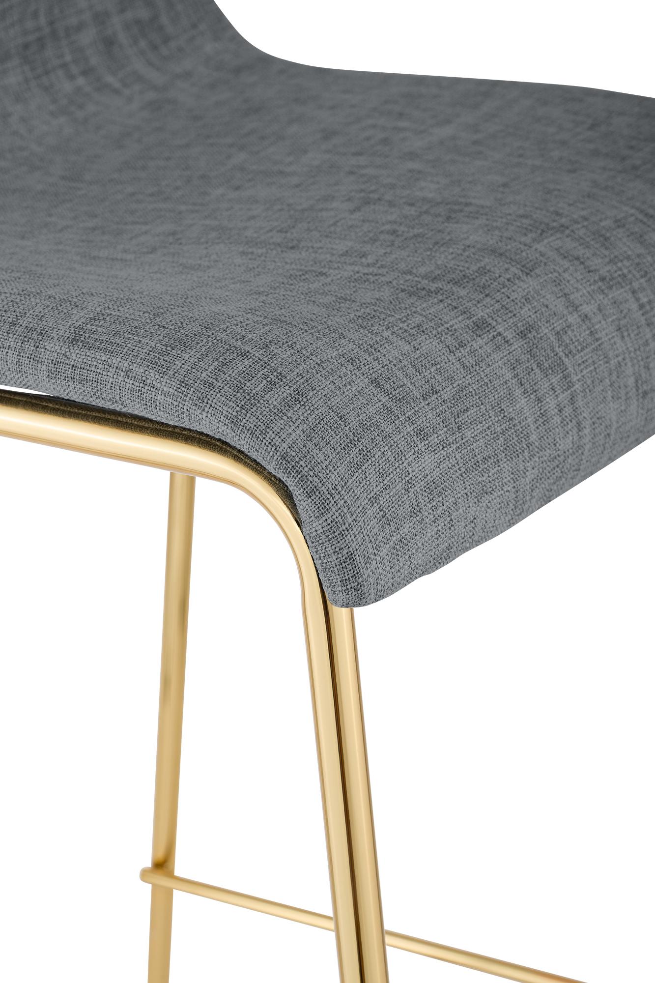 Tabouret de bar Hover tissu cadre à quatre pieds doré