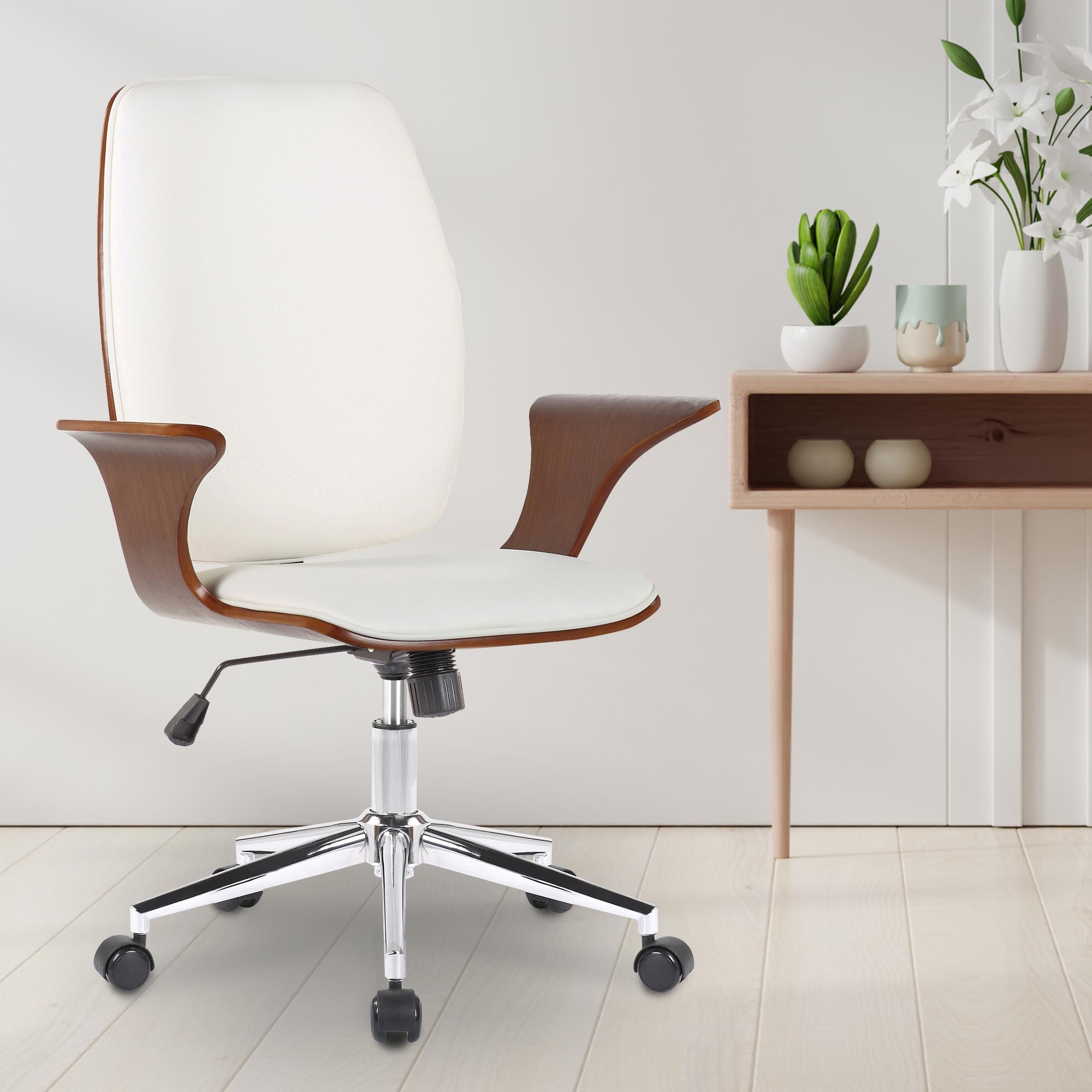 Fauteuil de bureau Burbank avec coque d'assise en bois