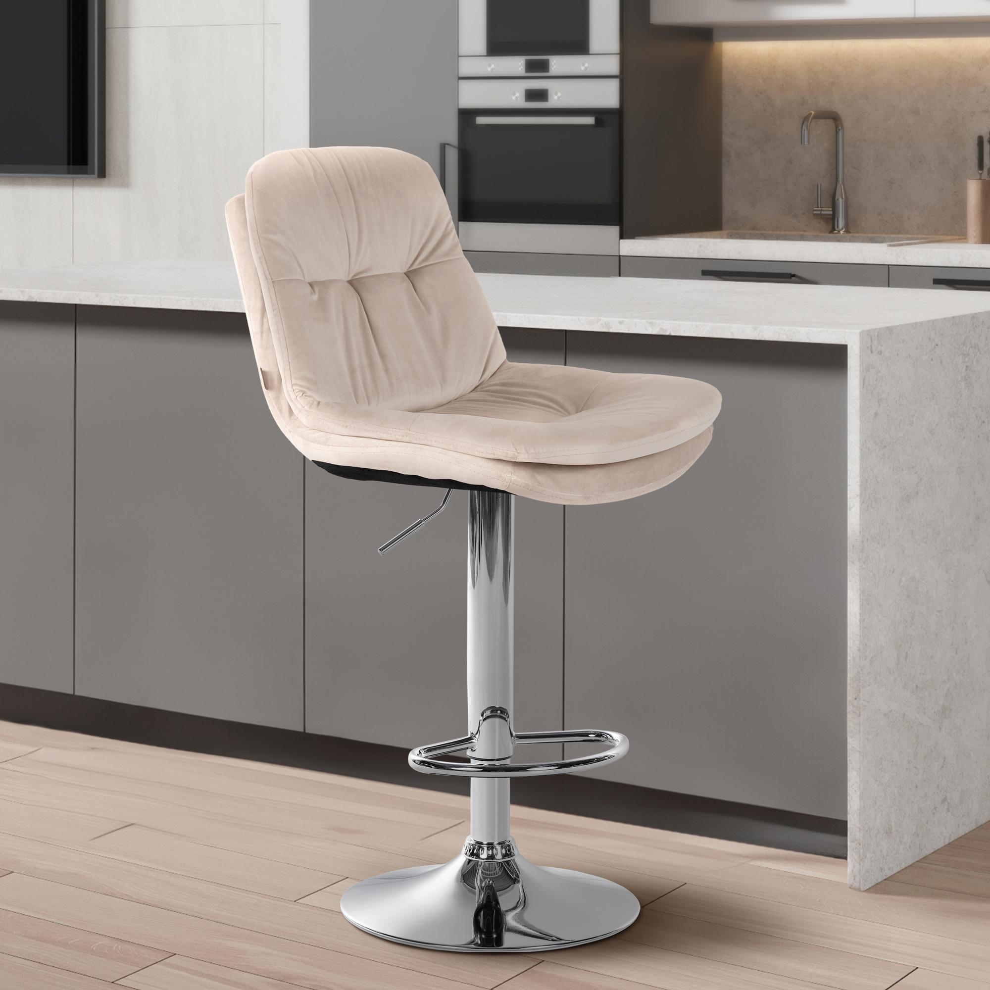 Tabouret de bar Laurel velours
