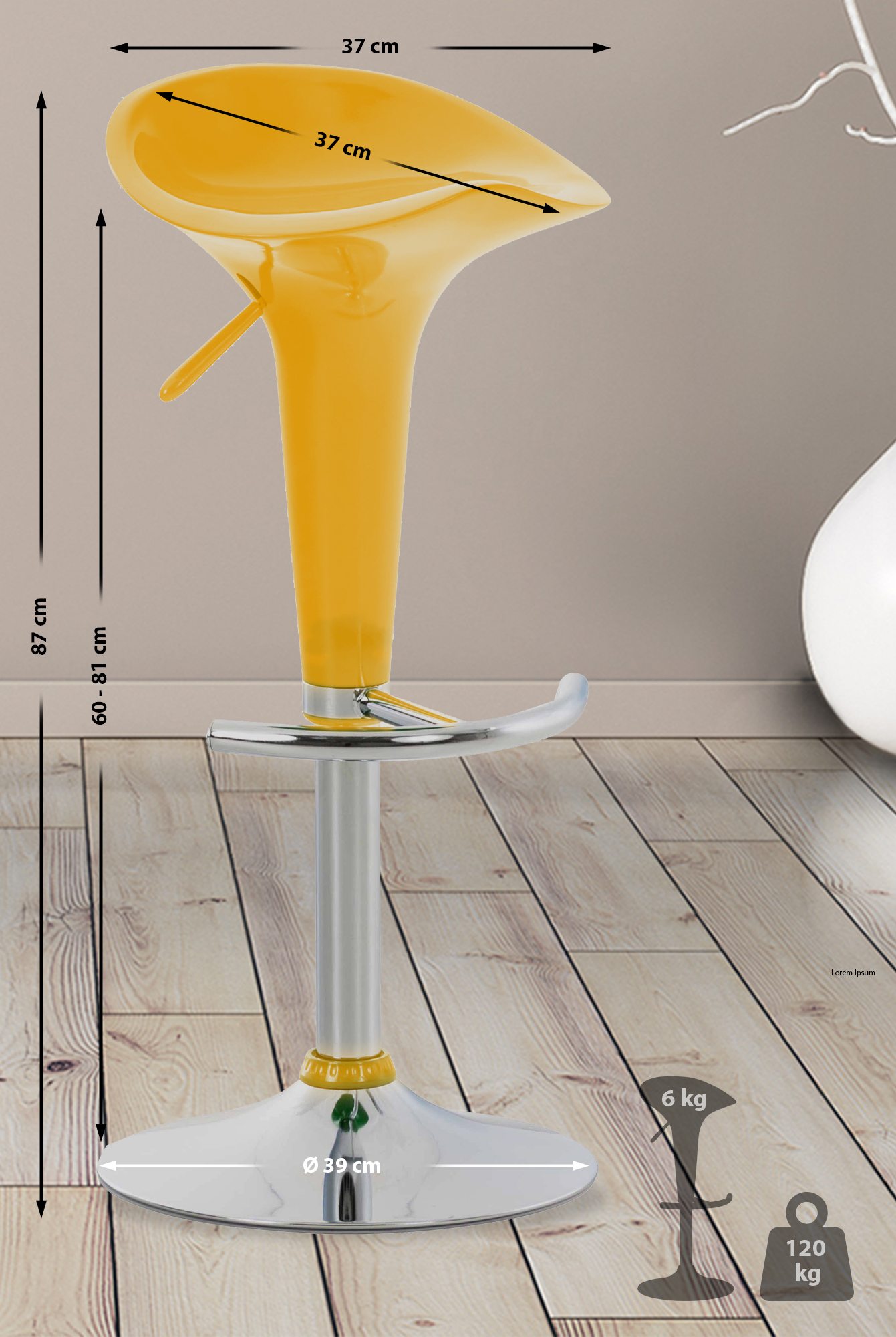 Tabouret de bar Saddle avec Assise en p^lastique pied en métal