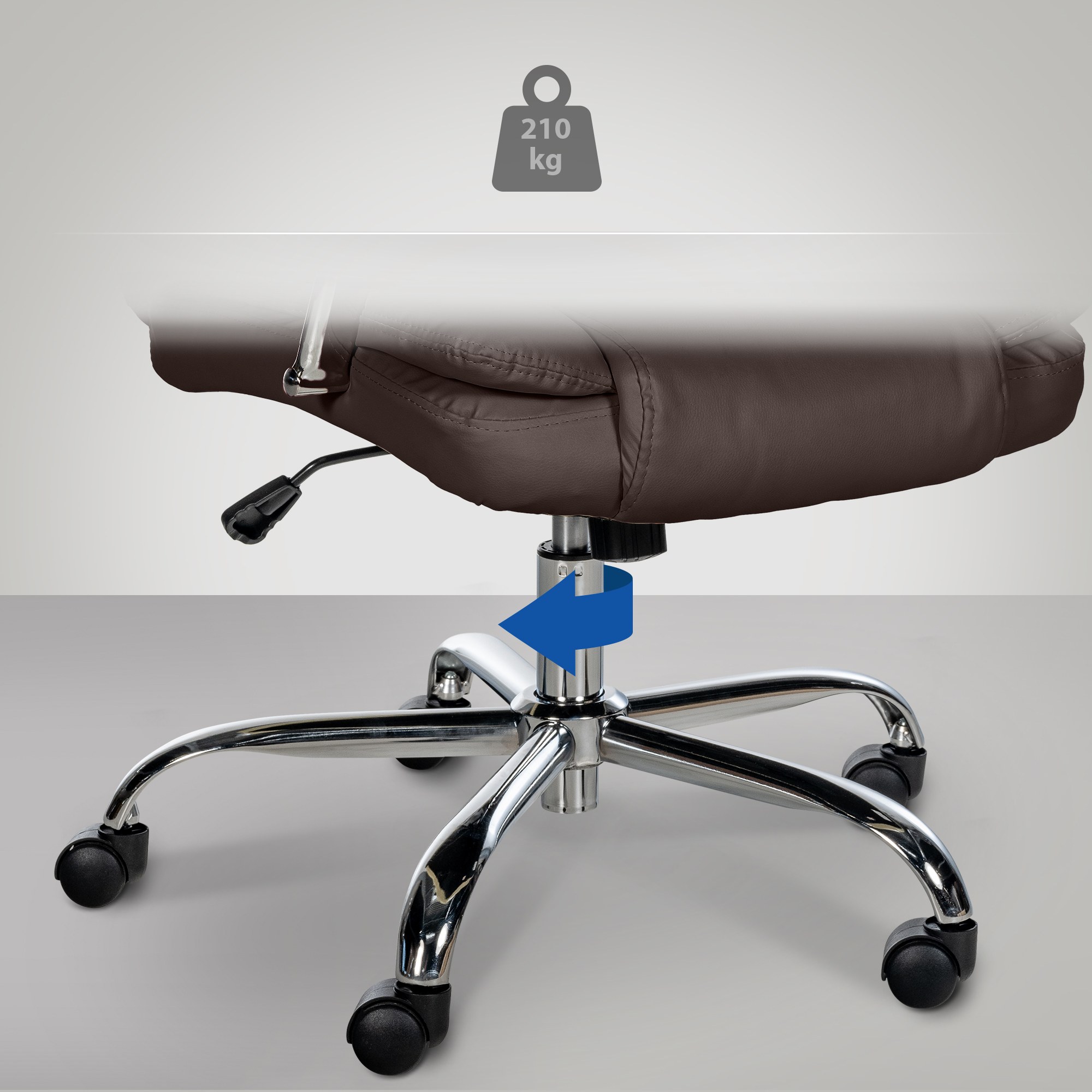 Fauteuil de bureau XXL Xanthos en Similicuir avec une  capacité de charge de 210 kg