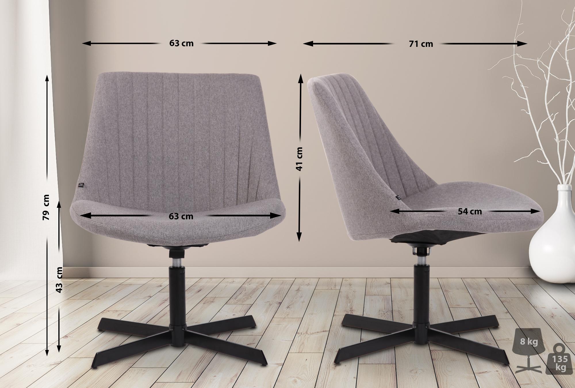Chaise lounge Granby en Tissu avec Pied en métal