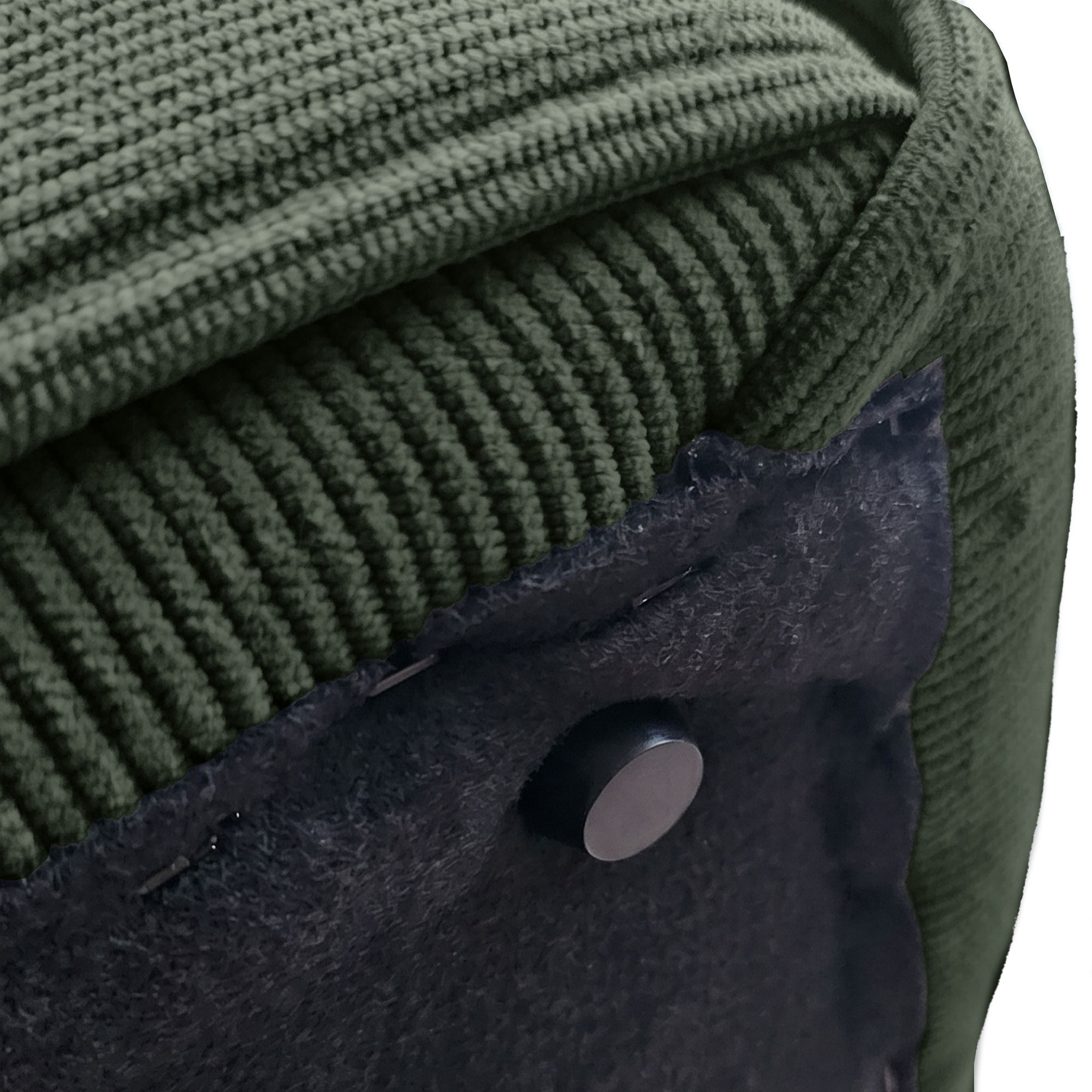 Pouf Forinta en velours côtelé