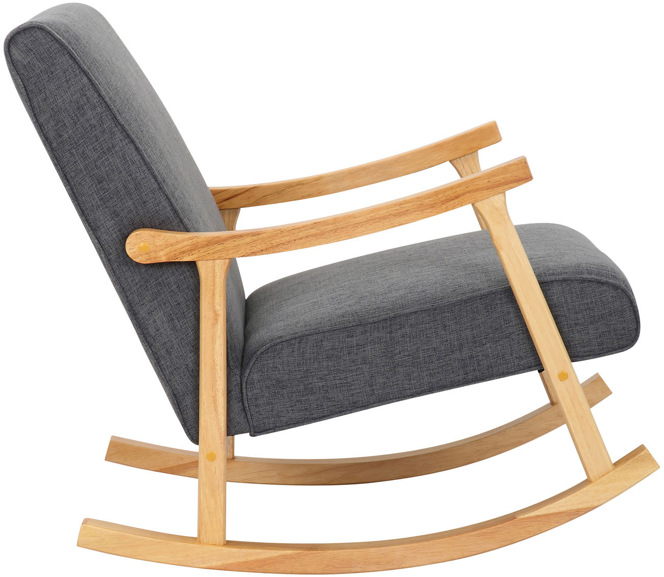 Chaise a bascule Morelia en tissu avec pieds nature
