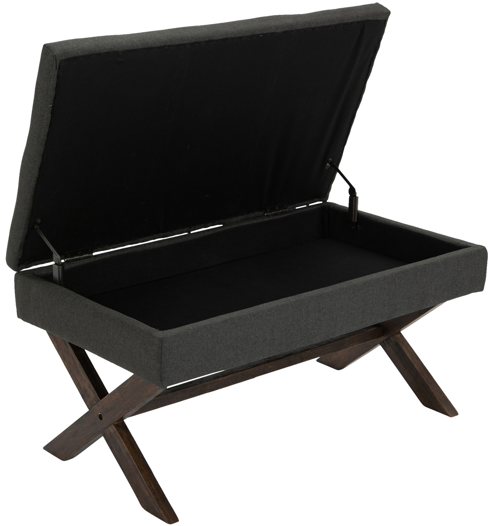 Banquette Namaro en Tissu avec espace de rangement Pieds Bois de caoutchouc