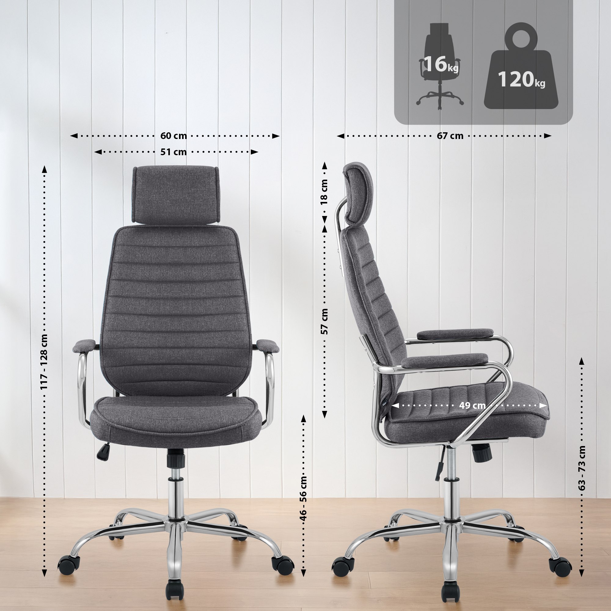 Chaise de bureau Rako Tissu
