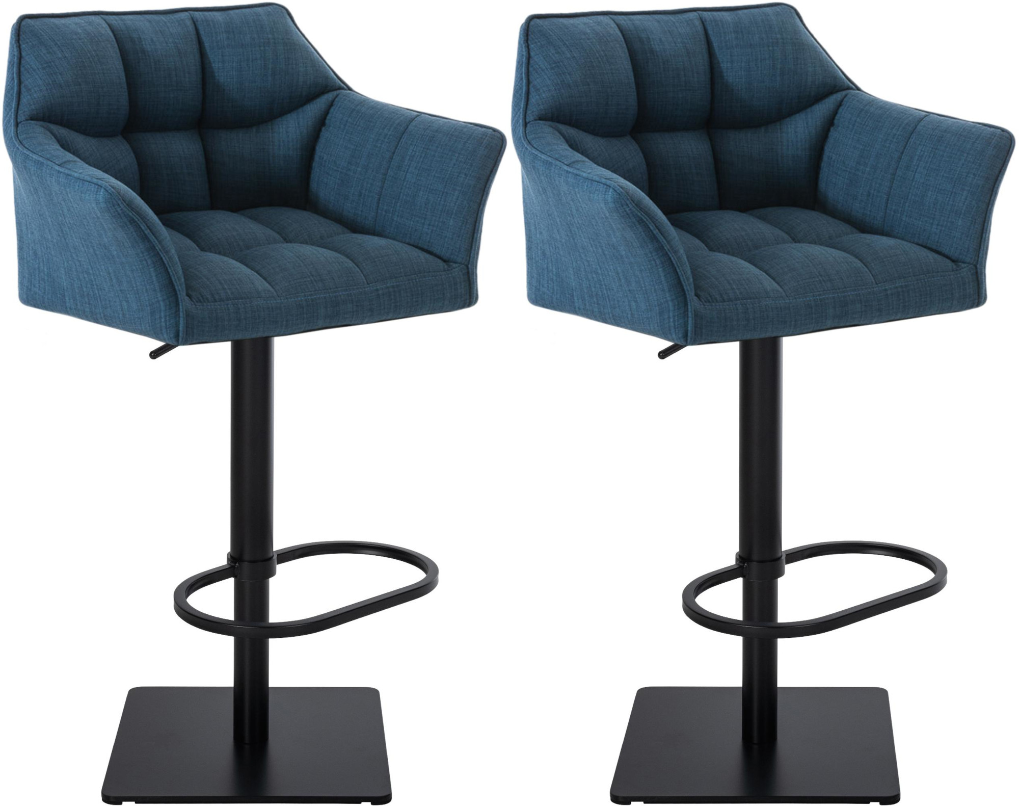 Lot de 2 tabourets de bar Damaso avec revetement en tissu