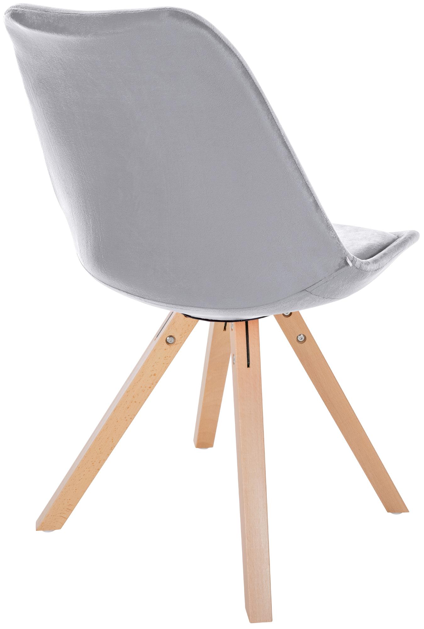 Lot de 4 chaises de salle à manger Sofia en velours Pieds en bois