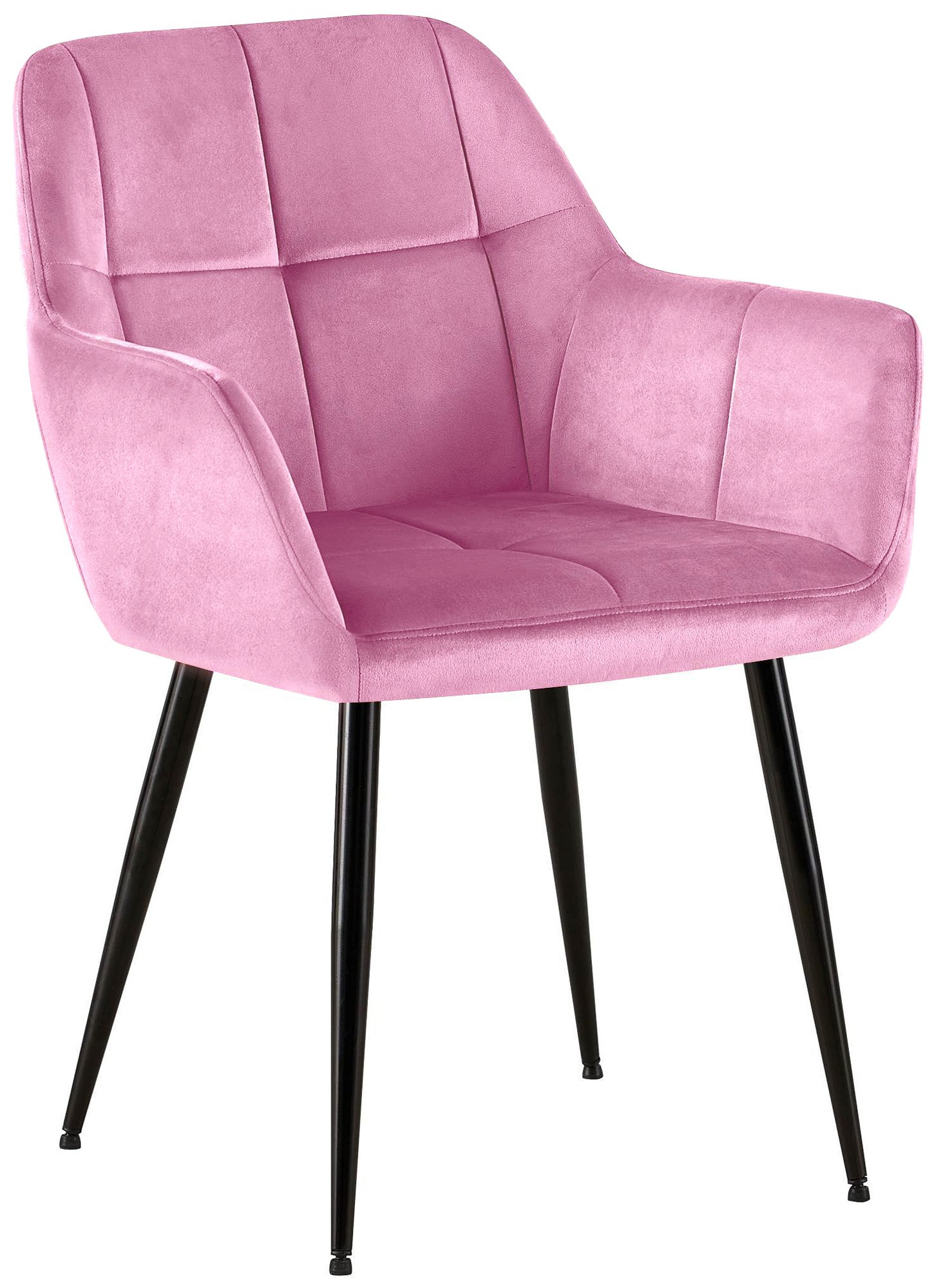 Chaise de salle à manger Emia en Velours avec Piètement en Métal noir