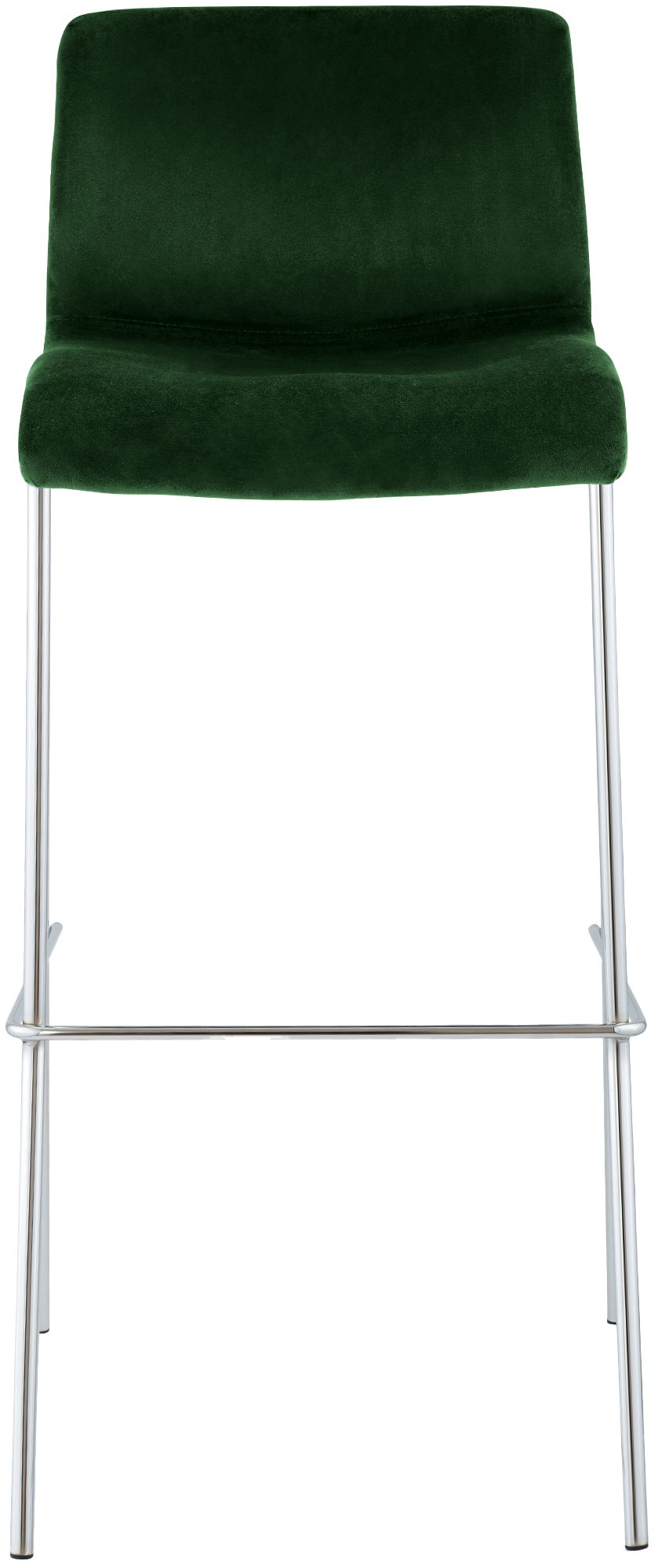 Tabouret de bar Hover velours structure à quatre pieds chromée