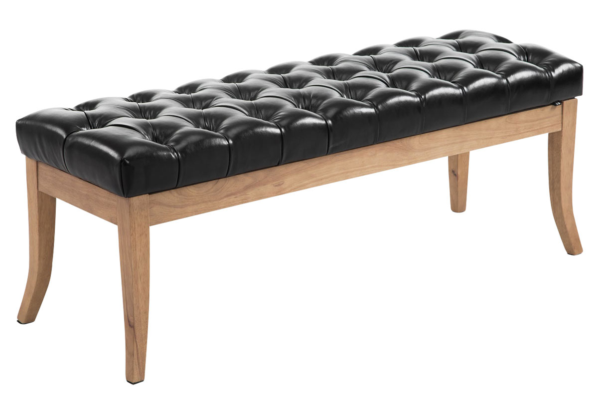 Banc Ramses similicuir antique clair
