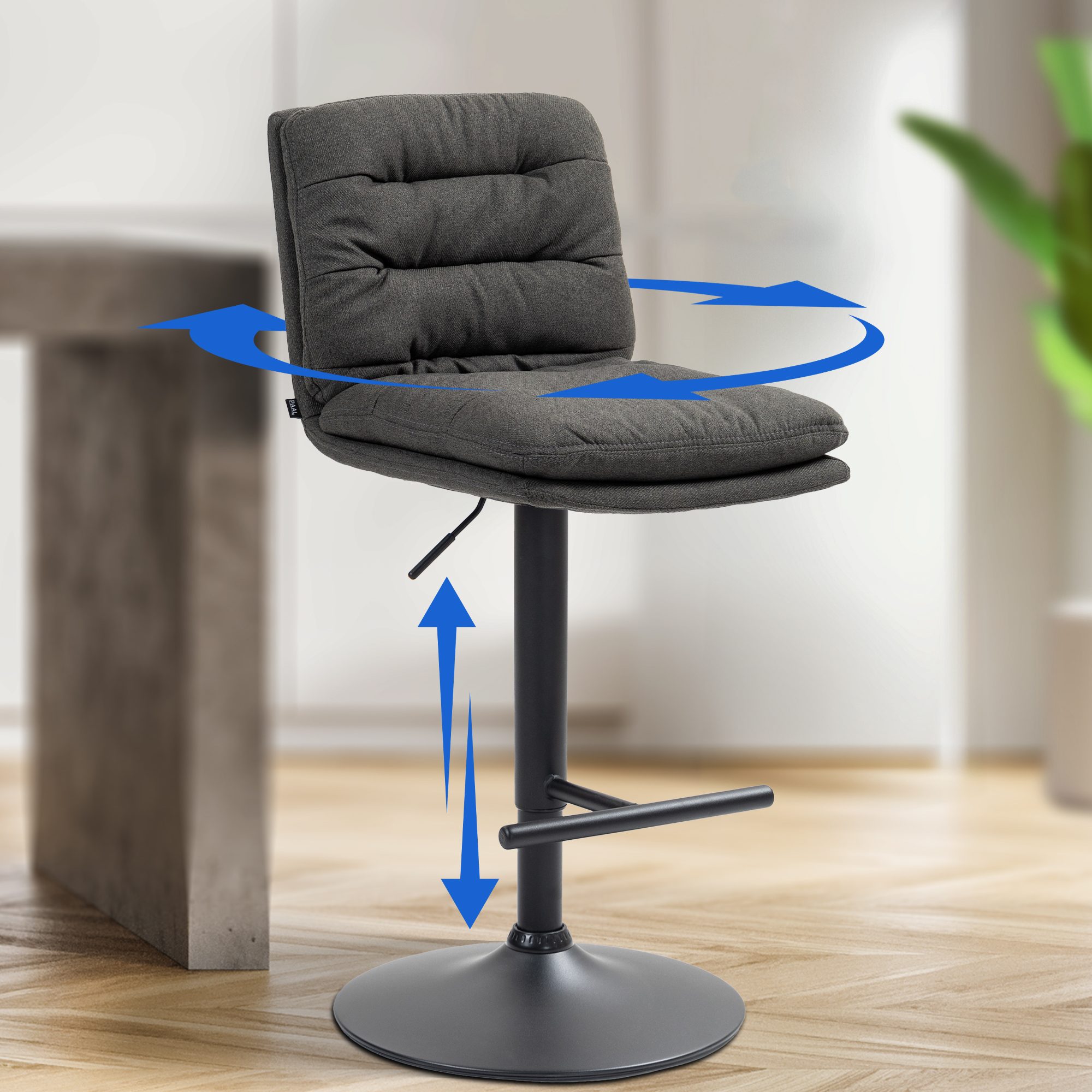 Tabouret de bar Damar Tissu