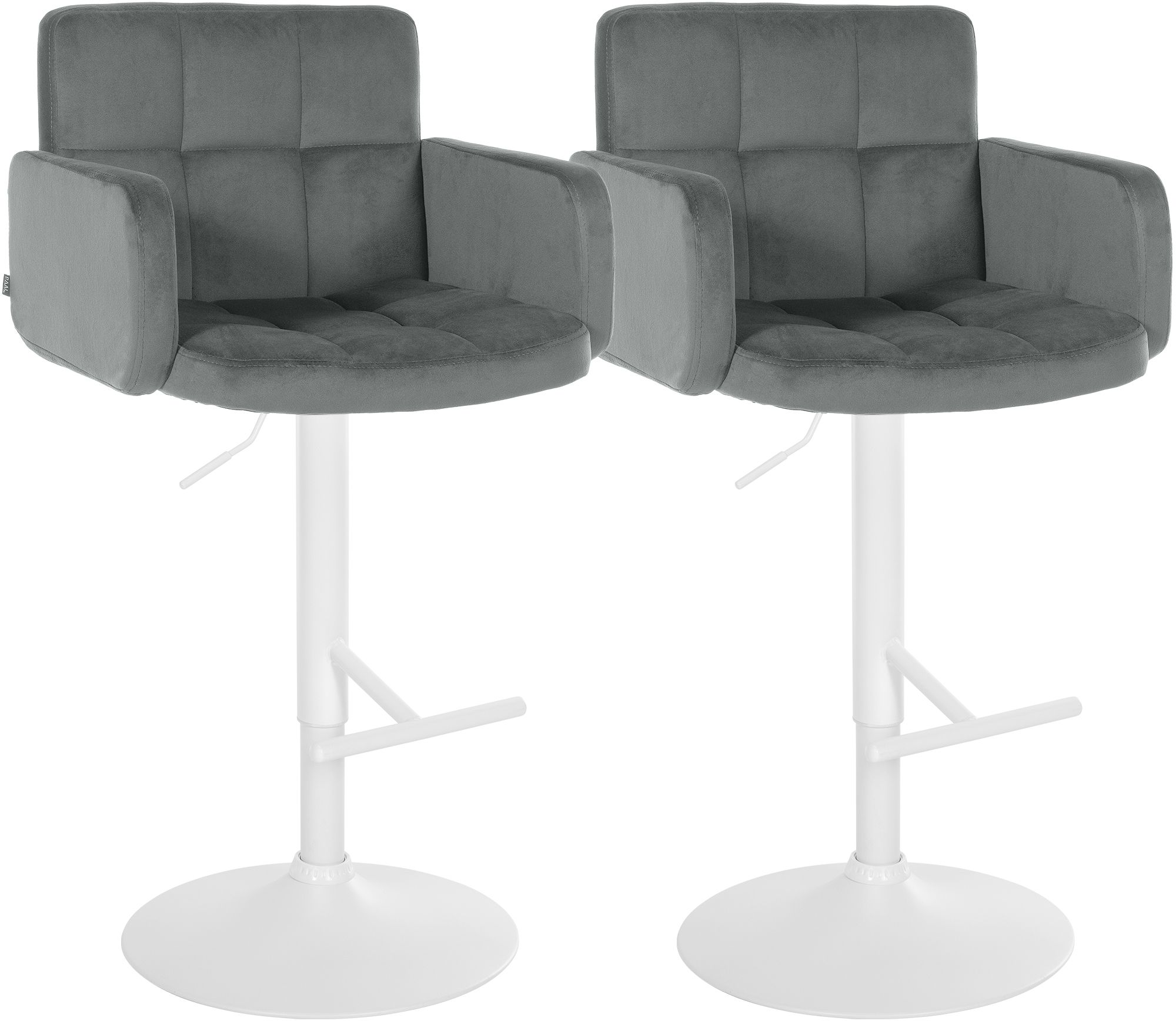 Lot de 2 tabourets de bar Los Angeles velours