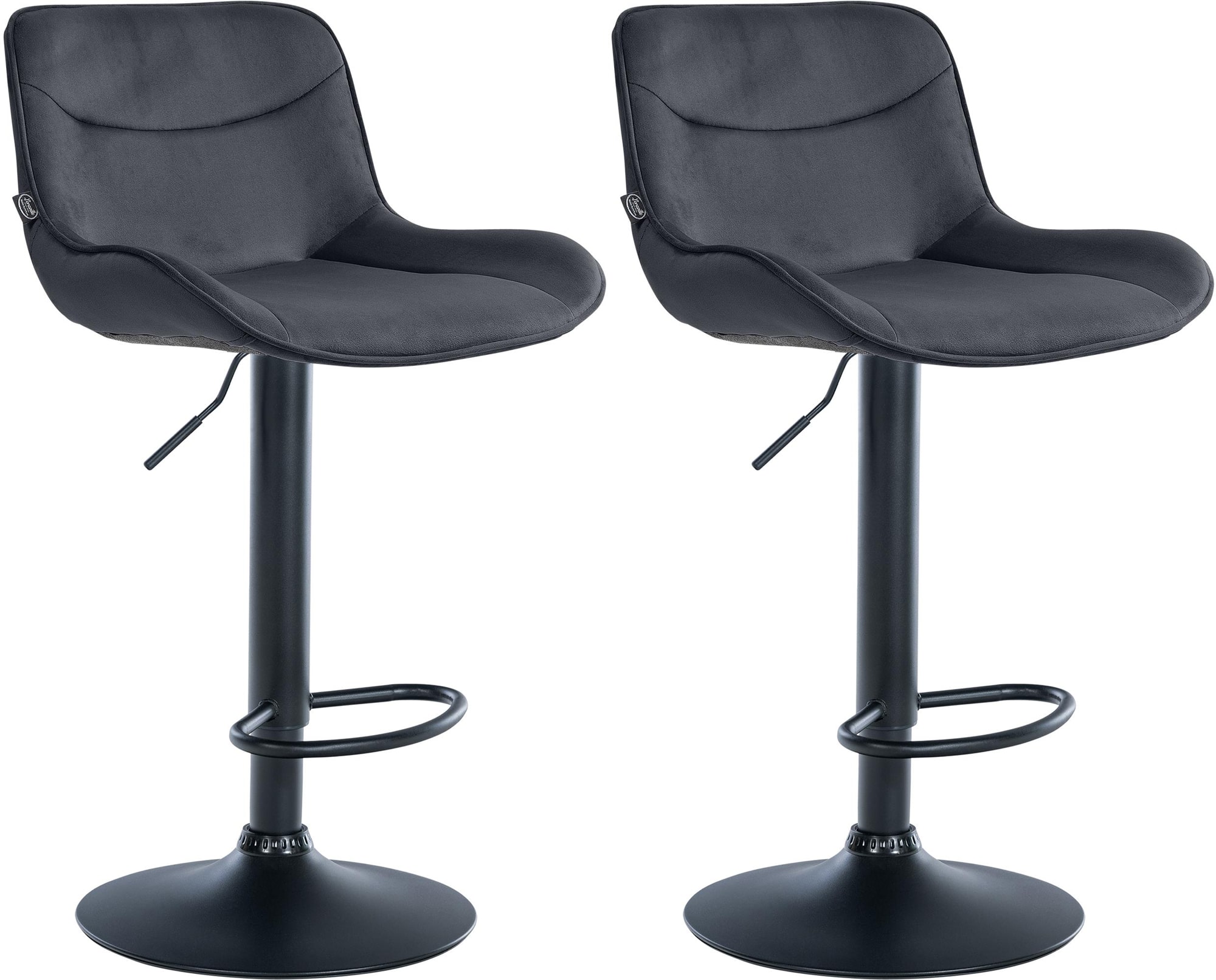 Lot de 2 tabourets de bar Vonore velours