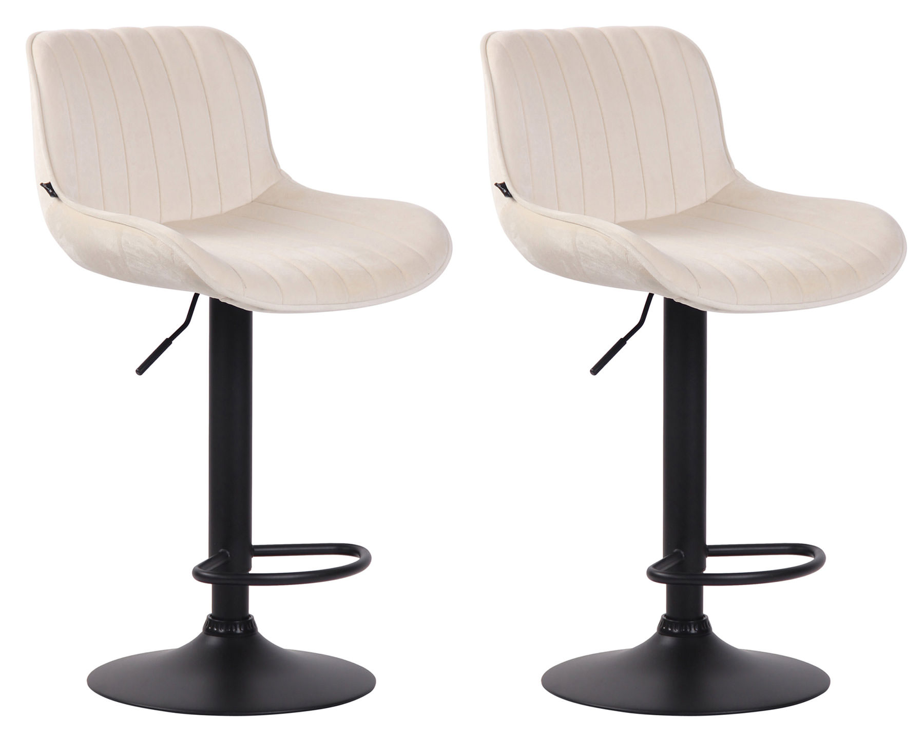 Lot de 2 Tabourets de bar Lentini en Velours Pied trompette en Métal