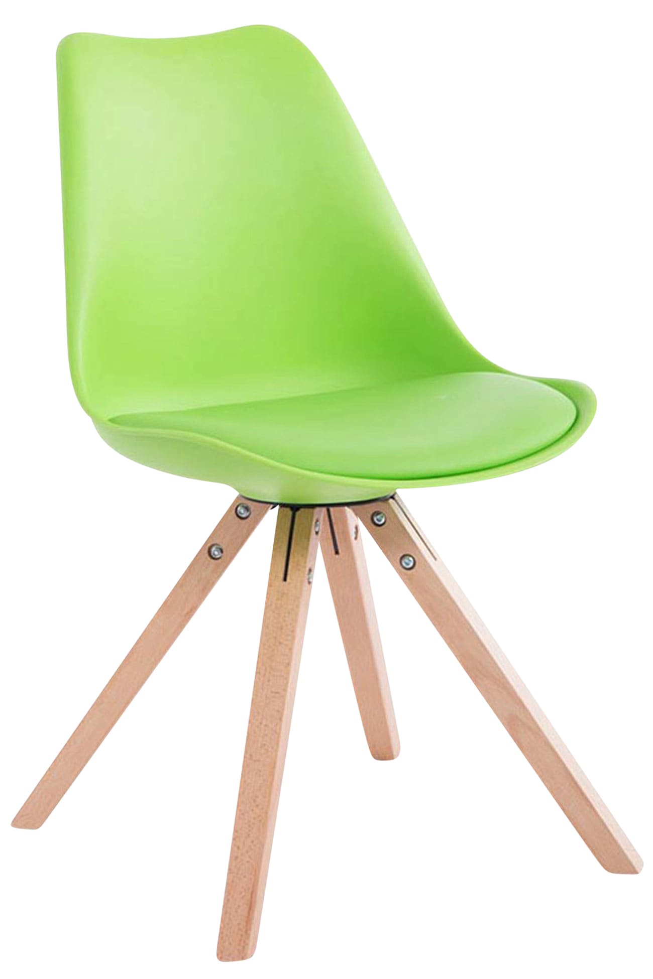 Lot de 4 Chaises de salle à manger Toulouse similicuir Pieds carrés bois