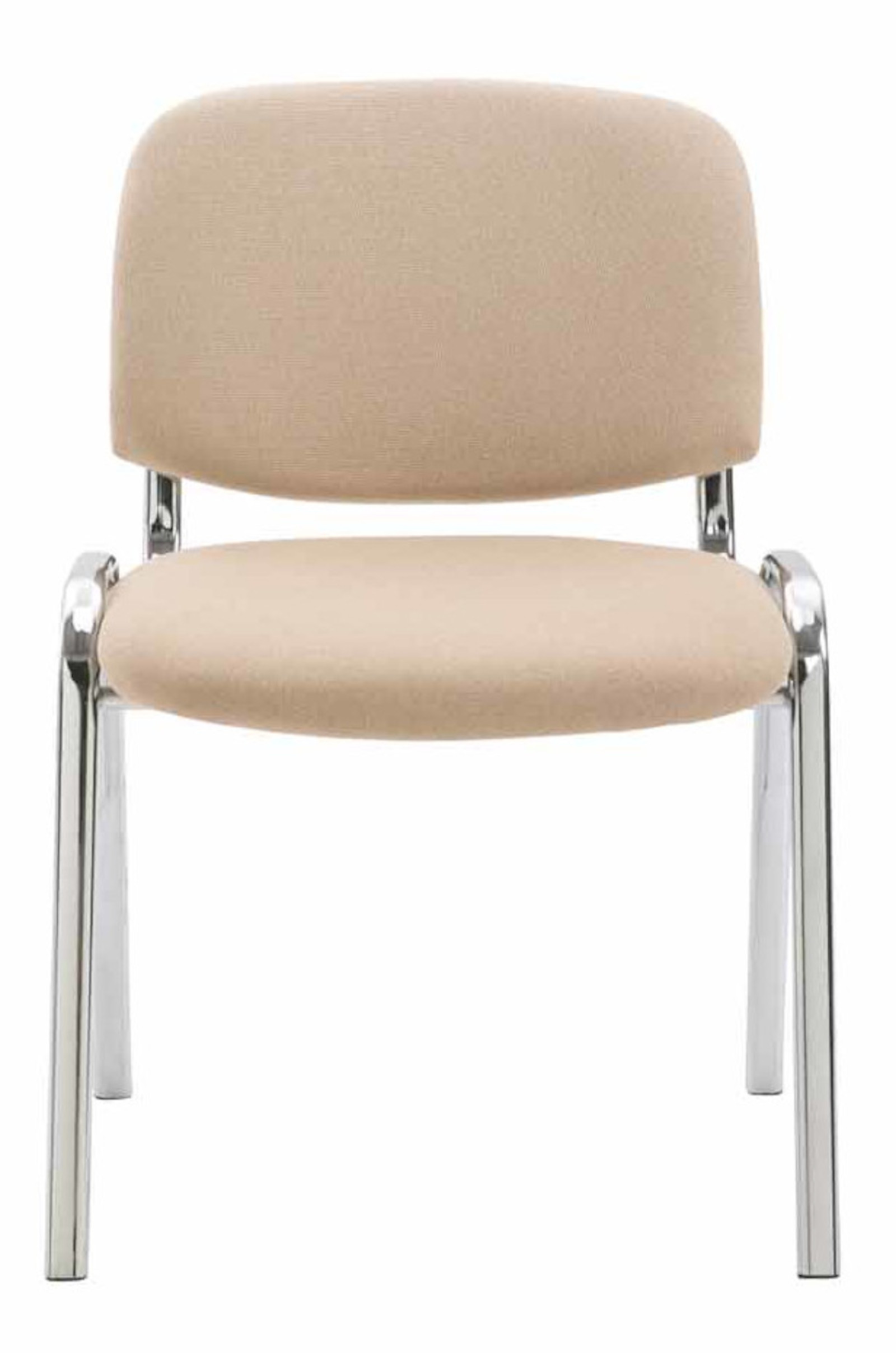 Lot de 4 Chaises de visiteur Ken en tissu avec Pieds en métal aspect chromé