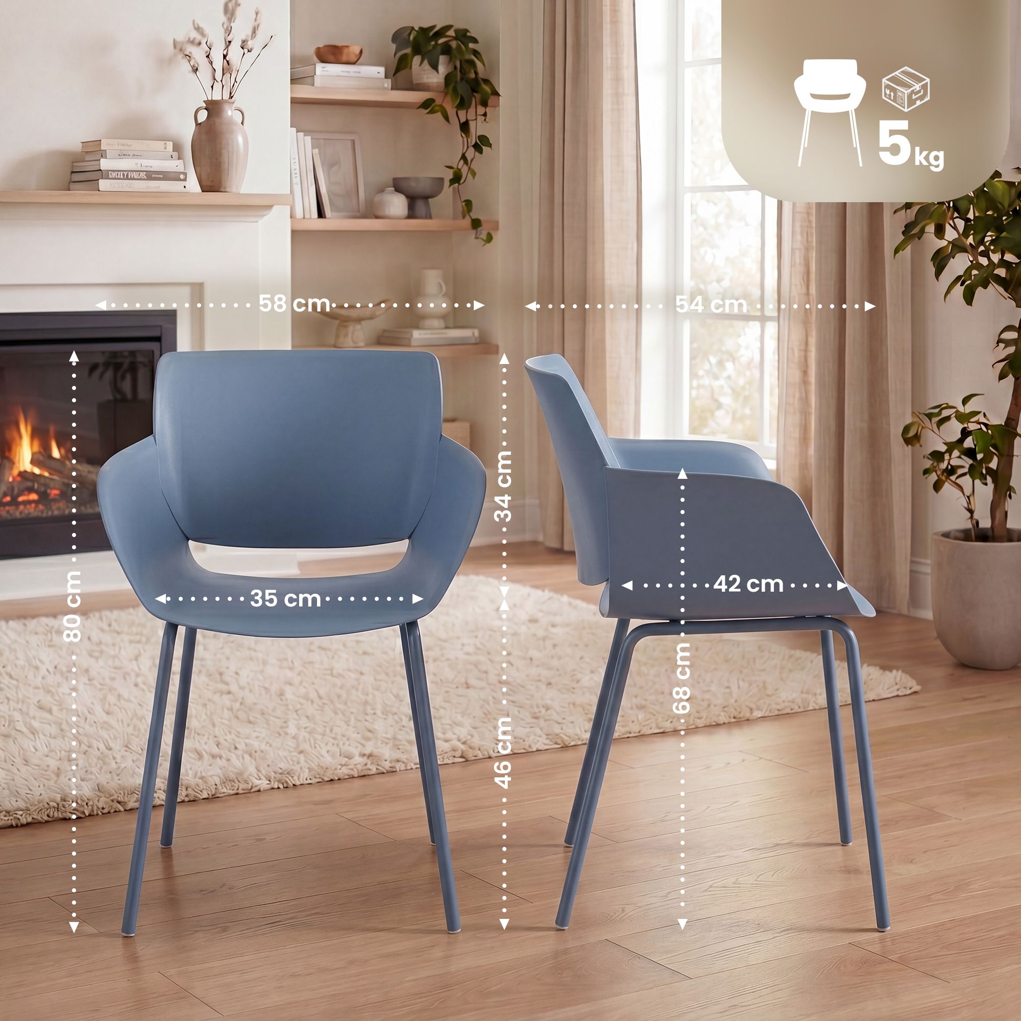Lot de 2 chaises de jardin Alpena