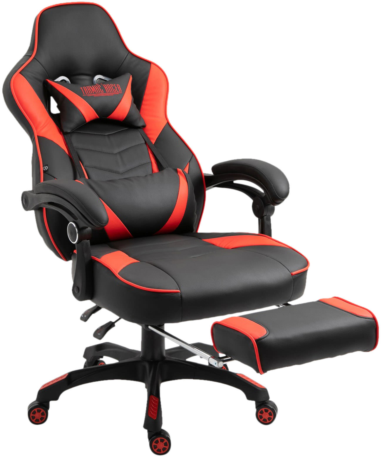 Chaise Gaming / de bureau Tilos en similicuir avec repose-pieds téléscopique