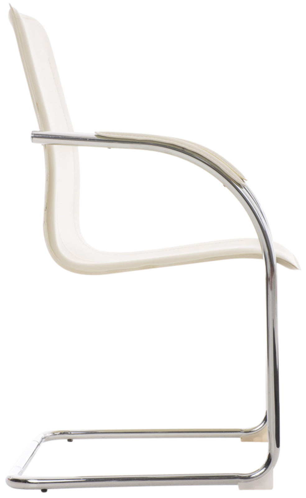 Lot de 3 Chaises Cantilever Melina en similicuir et pied en métal