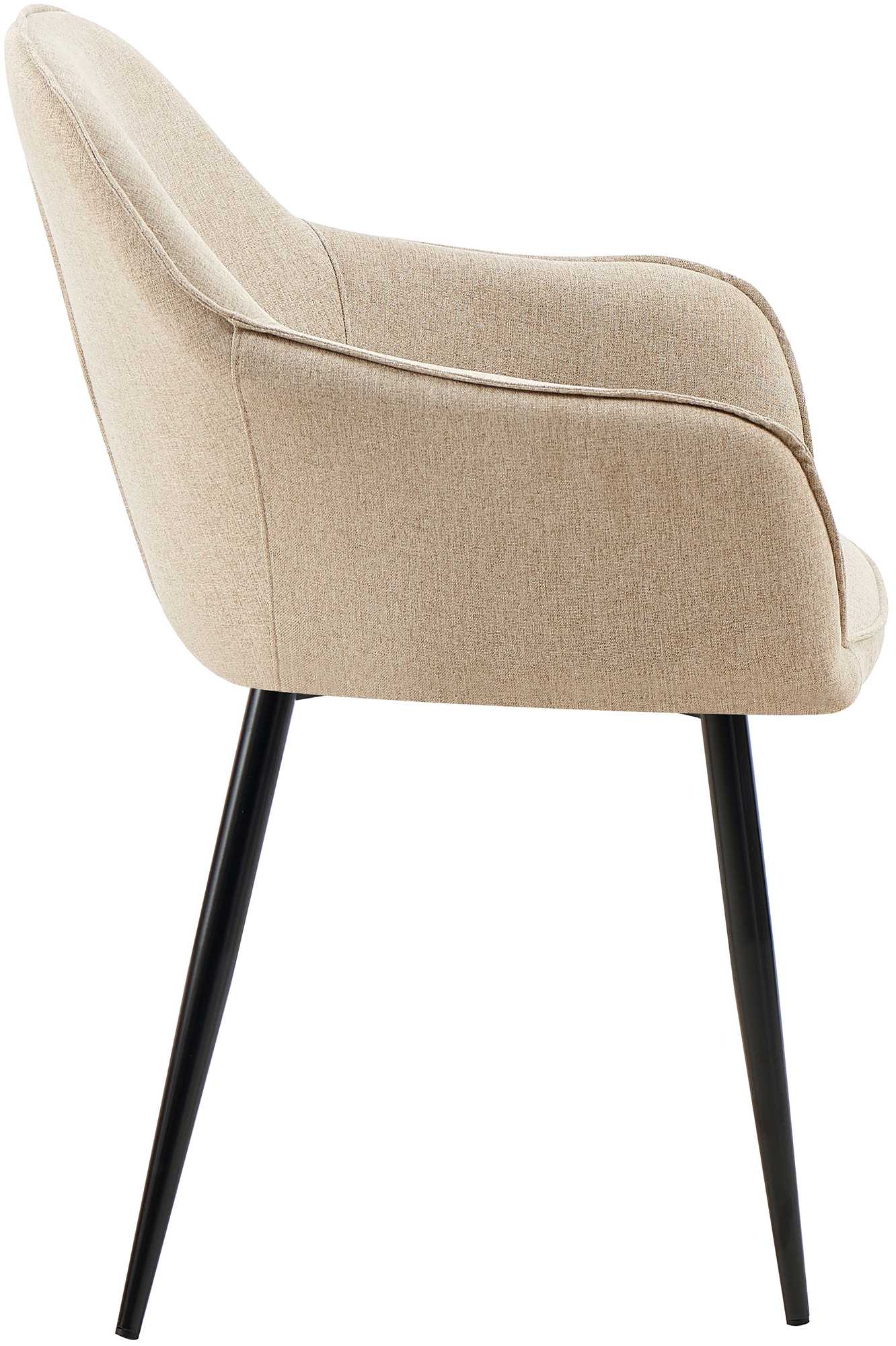 Chaise de salle à manger Boise en Tissu avec Piètement en Métal noir