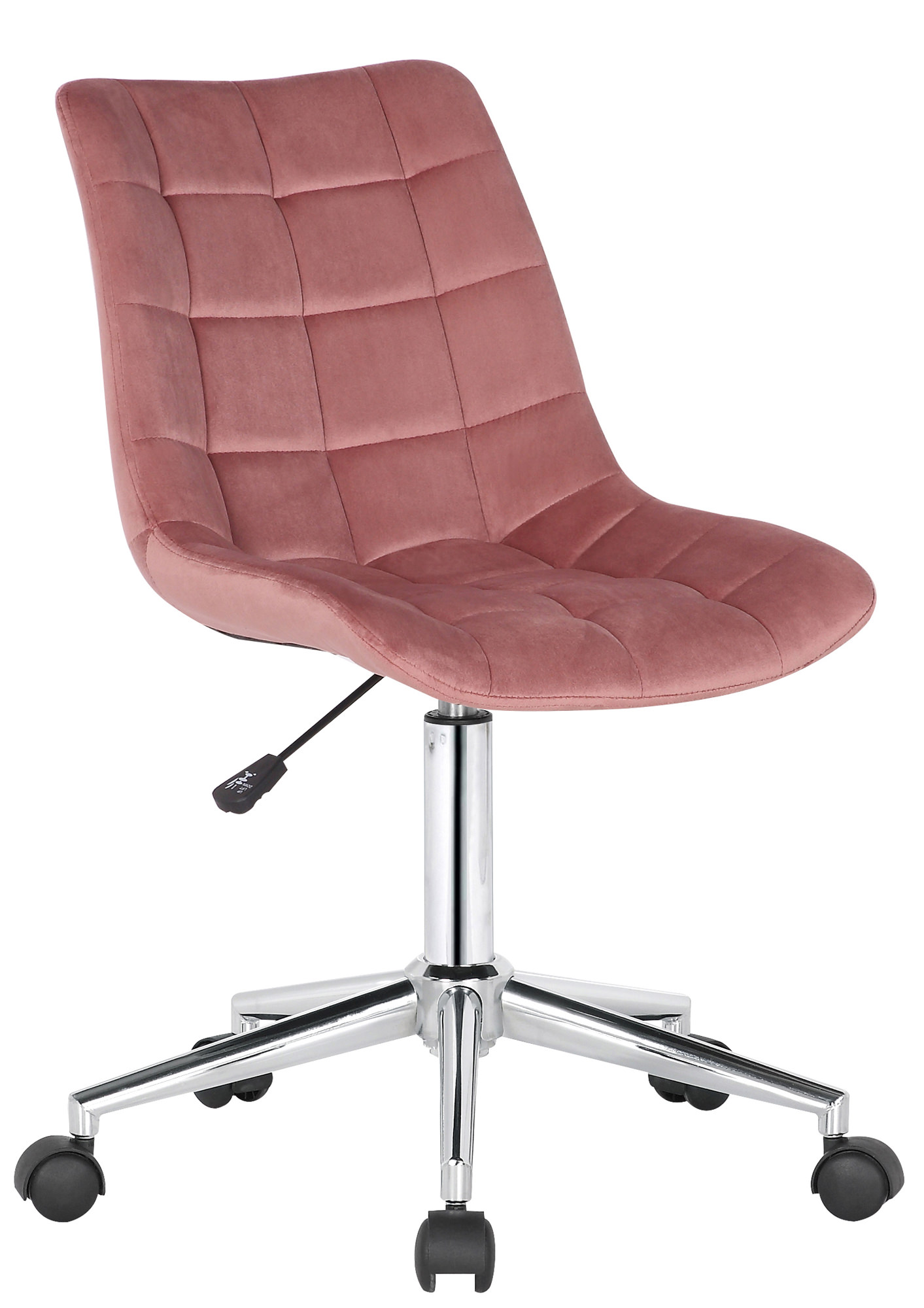 Chaise de bureau pivotant Medford en Velours avec Hauteur ajustable et Roulettes