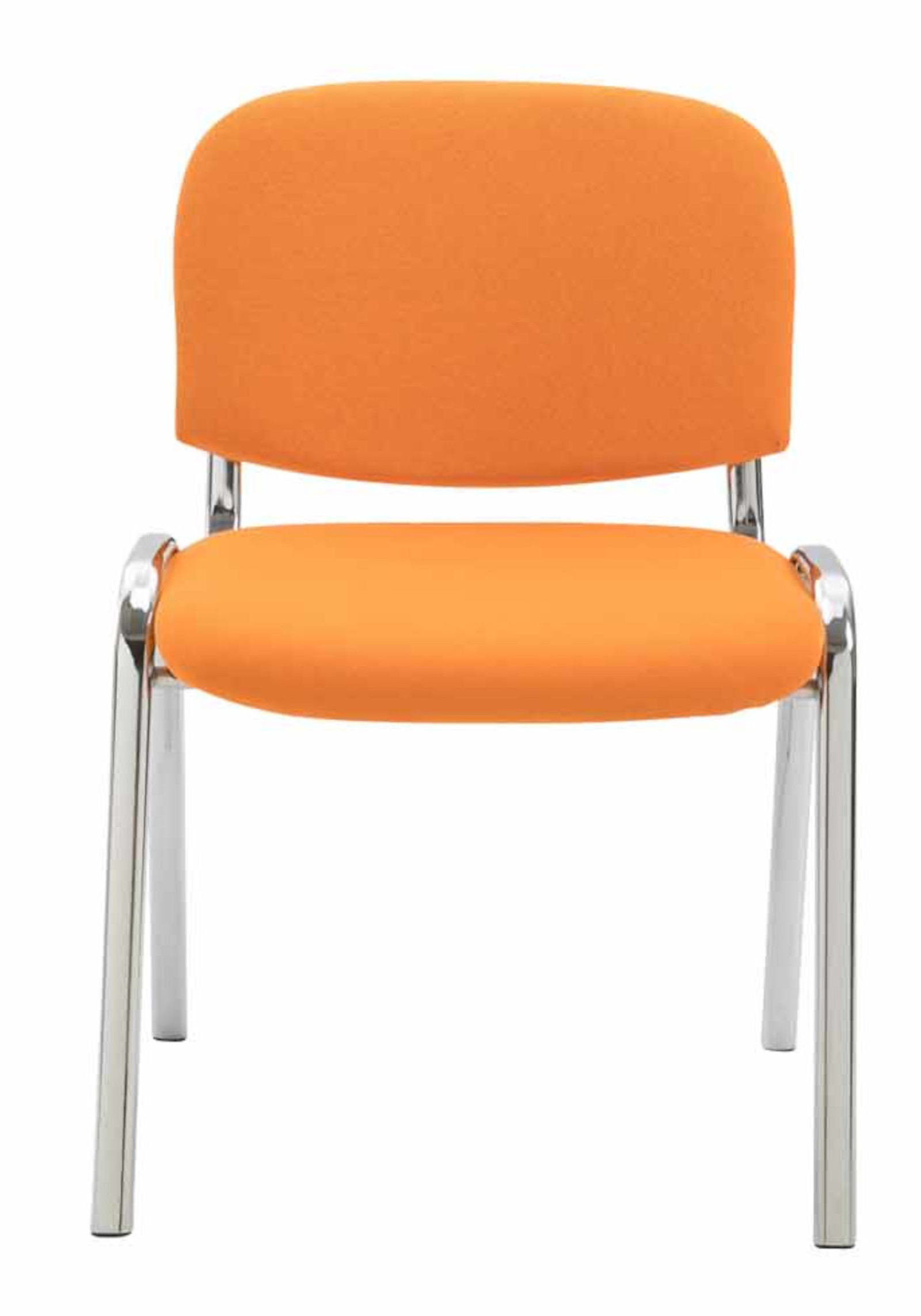Lot de 4 Chaises de visiteur Ken en tissu avec Pieds en métal aspect chromé