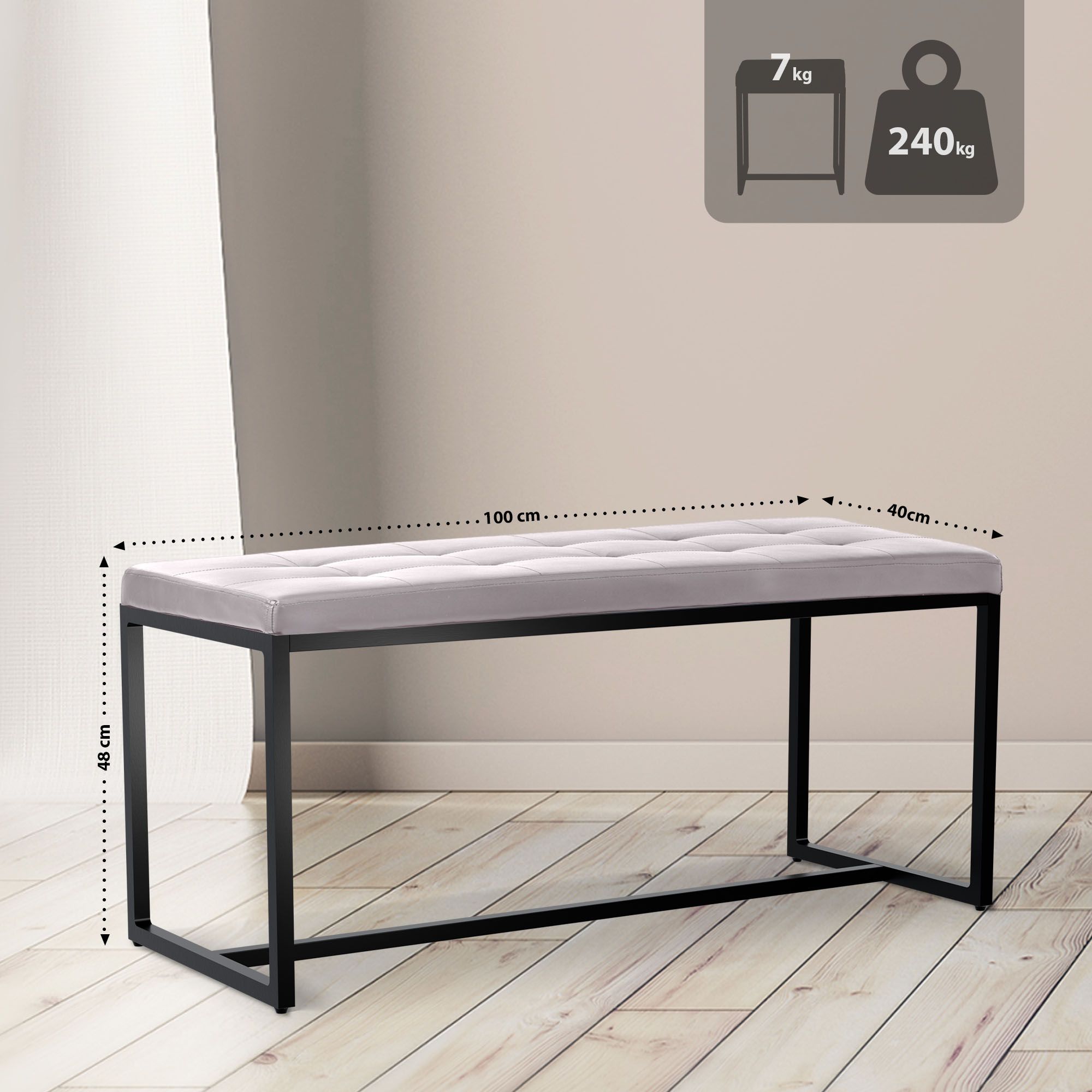 Banc Barci avec structure noire