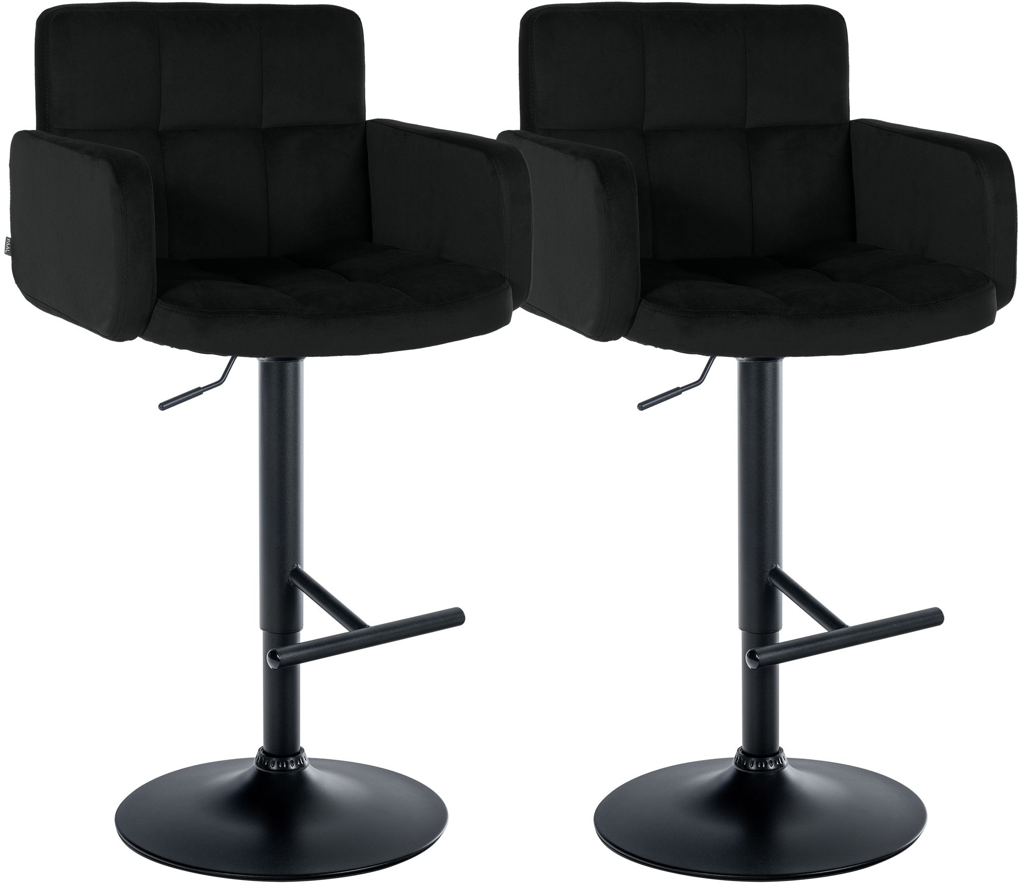 Lot de 2 tabourets de bar Los Angeles velours