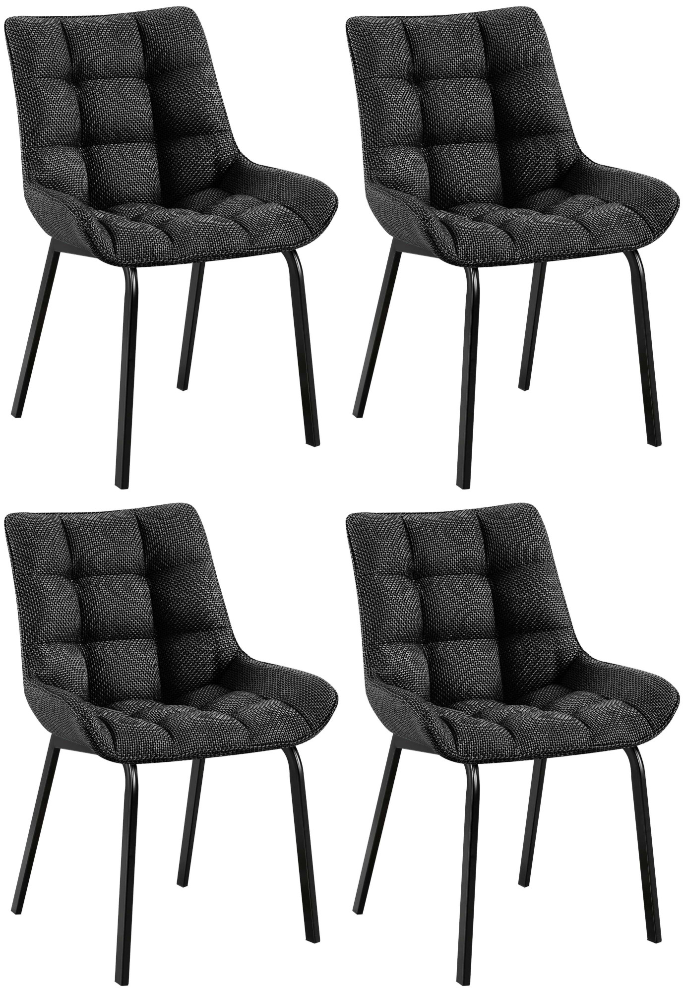 4 x Chaise Saranda en Tissu avec matellassage élégant
