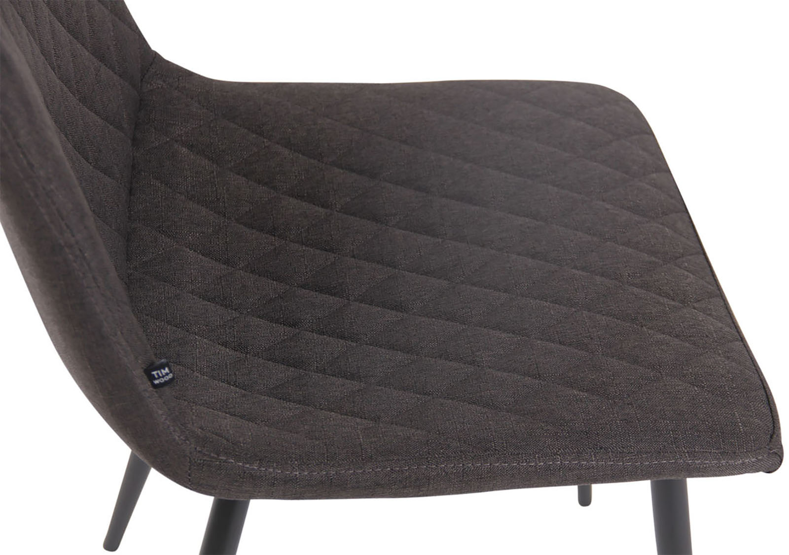 Lot de 4 chaises de salle à manger Telde en tissu avec Piètement en Métal noir mat