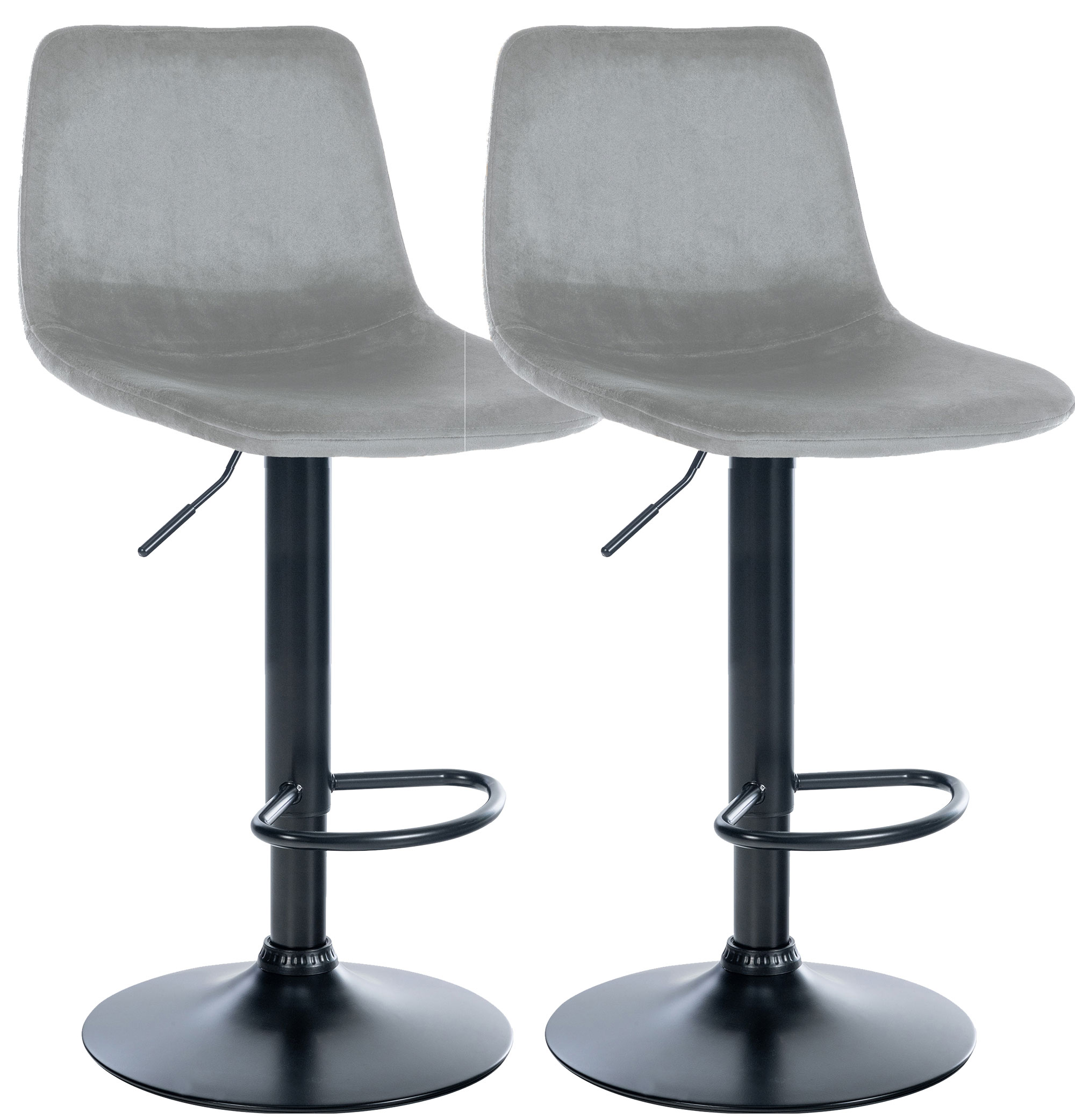Lot de 2 tabourets de bar Divo velours
