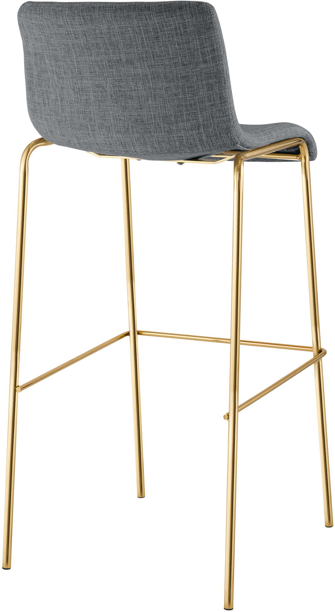 Tabouret de bar Hover tissu cadre à quatre pieds doré