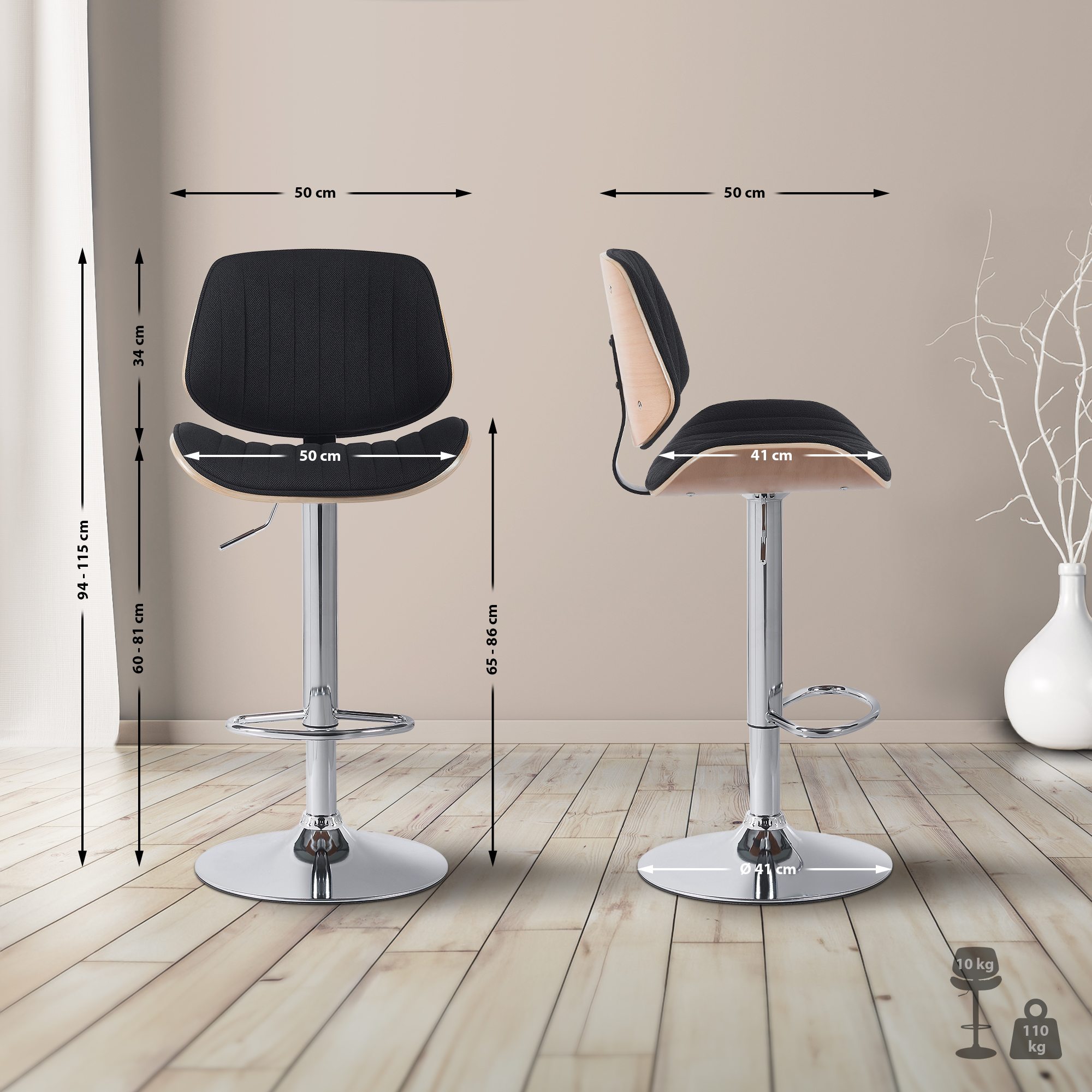 Tabouret de bar Clawson Tissu