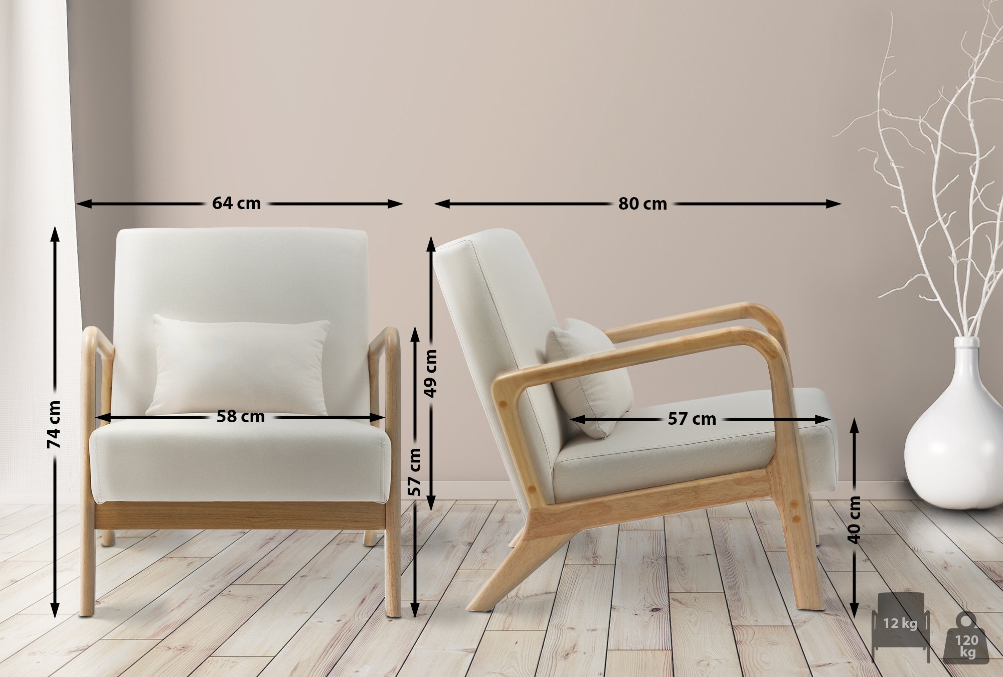 Fauteuil Hibbing Tissu