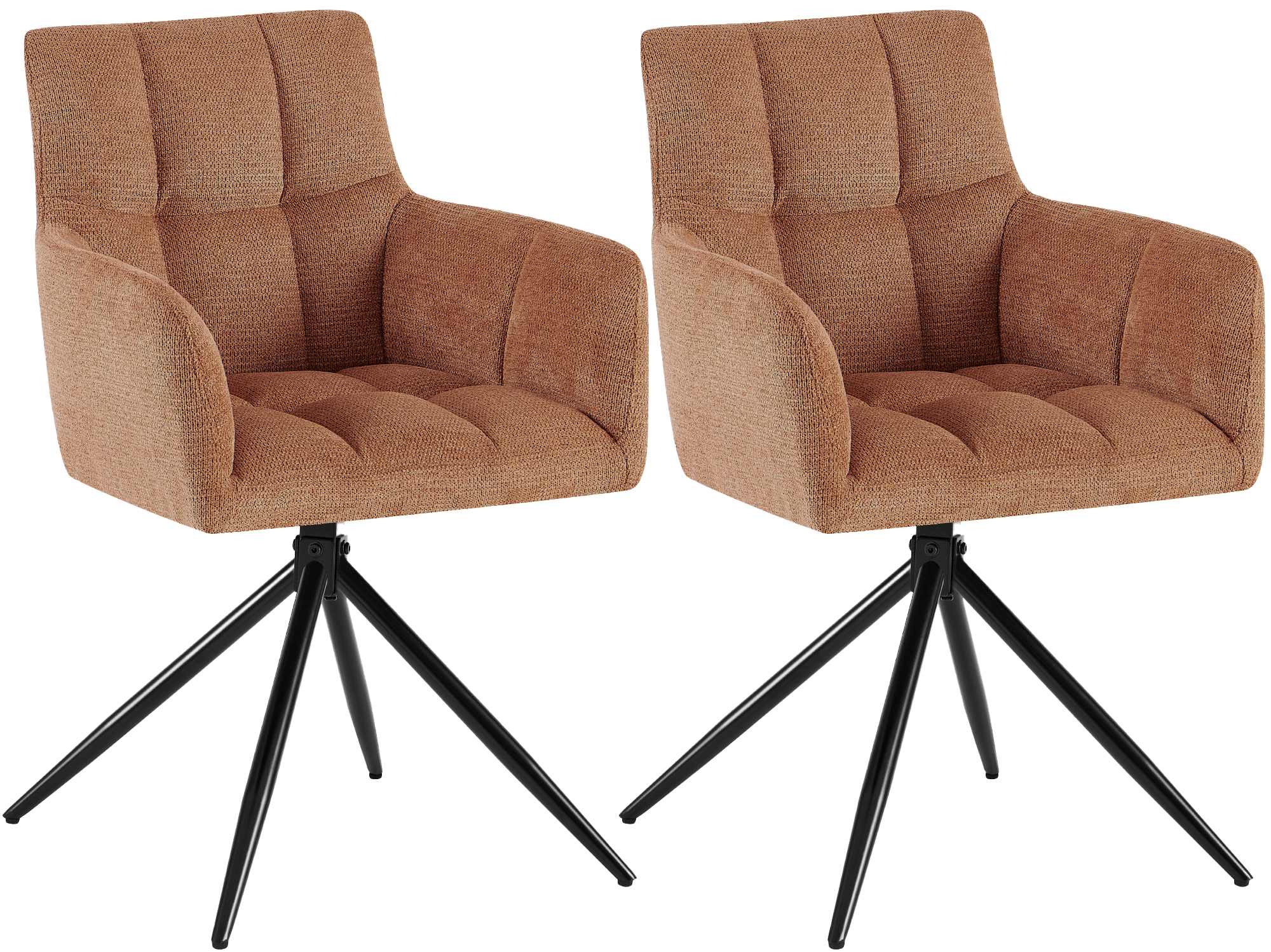 Lot de 2 chaises de salle à manger Jonah en tissu