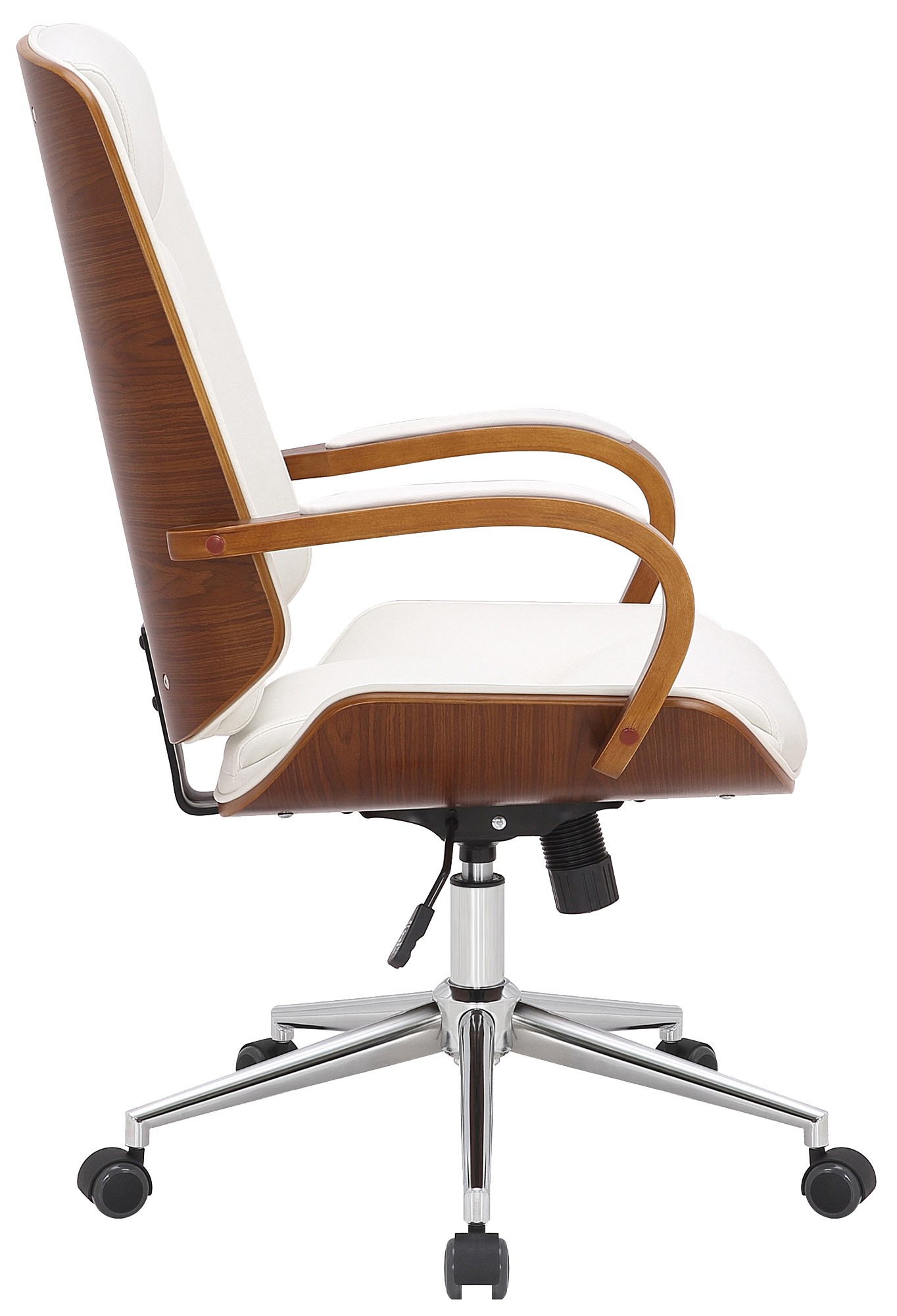 Fauteuil de bureau Yankton en similicuir avec coque de siège en bois