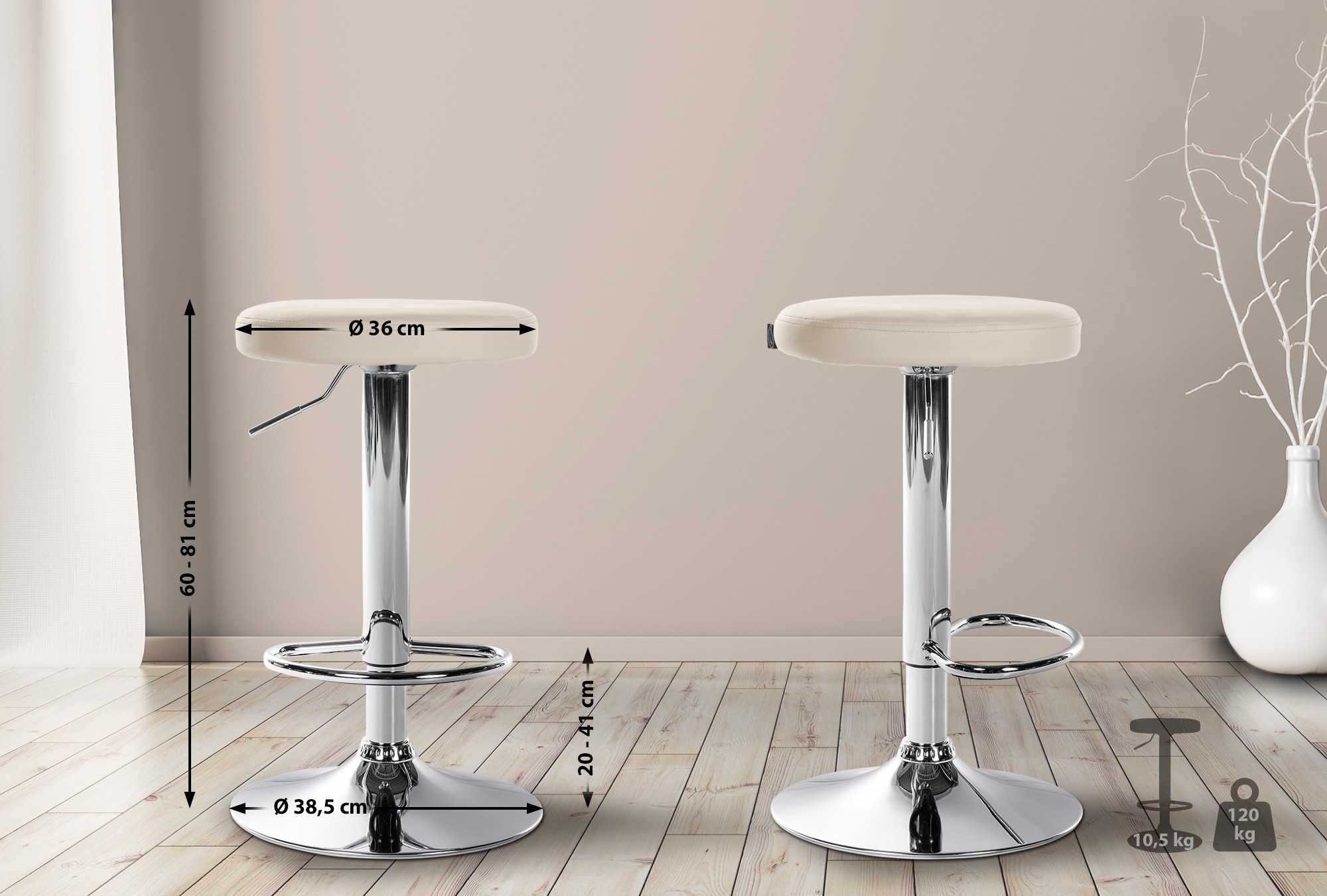 Tabouret de bar Ponte revêtement similicuir