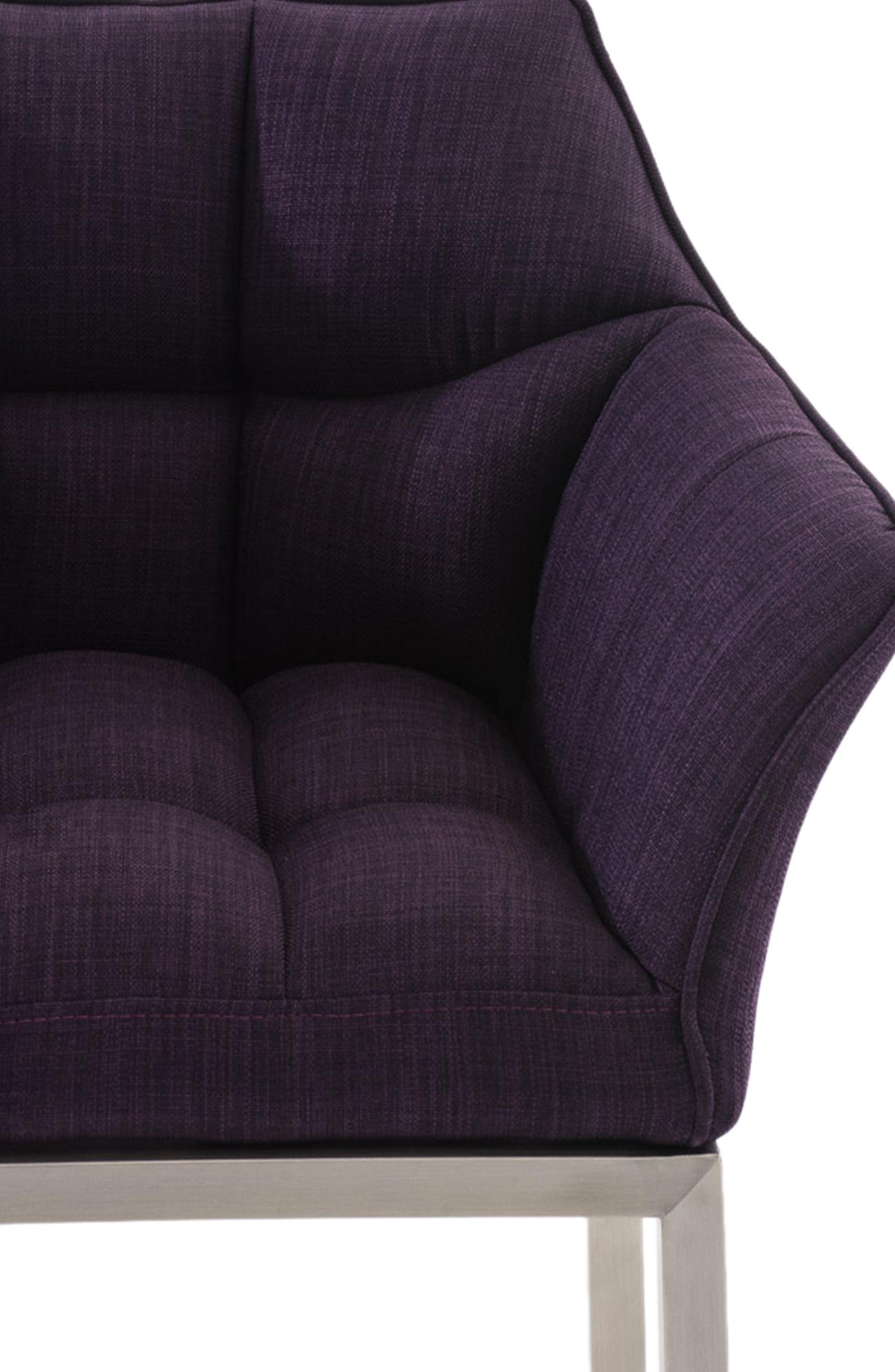 Lot de 2 tabourets de bar Damaso en tissu avec piètement à quatre pieds