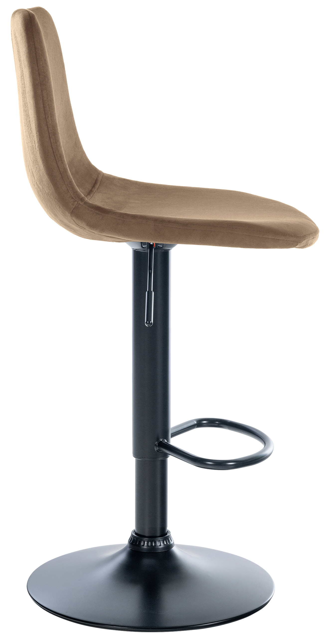 Tabouret de bar Divo en Velours Pied trompette en Métal