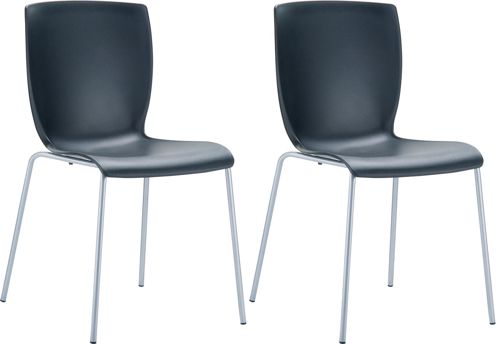 Lot de 2 chaises de jardin empilables Mio en plastique avec pieds en aluminium