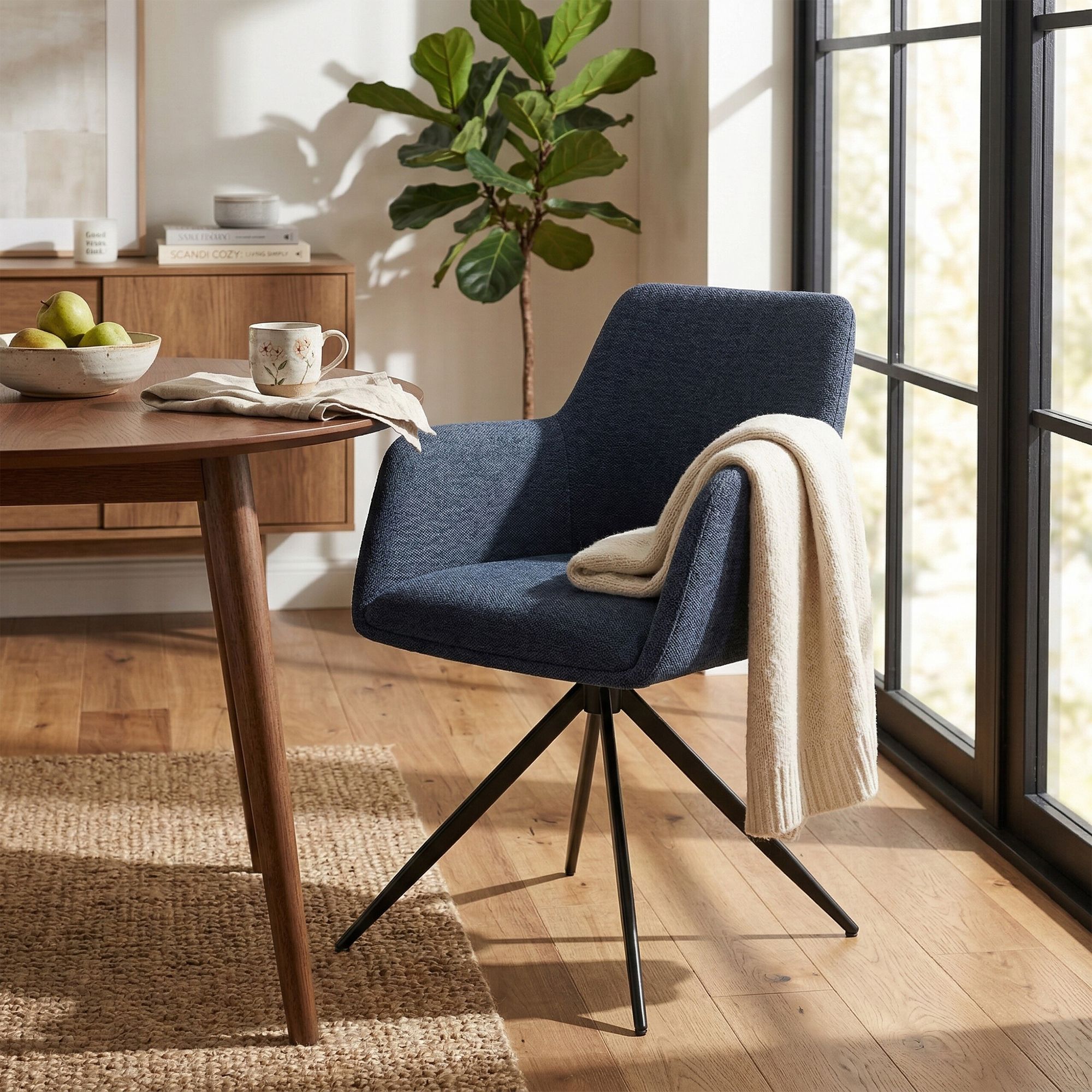 Chaise de salle a manger Olema en tissu
