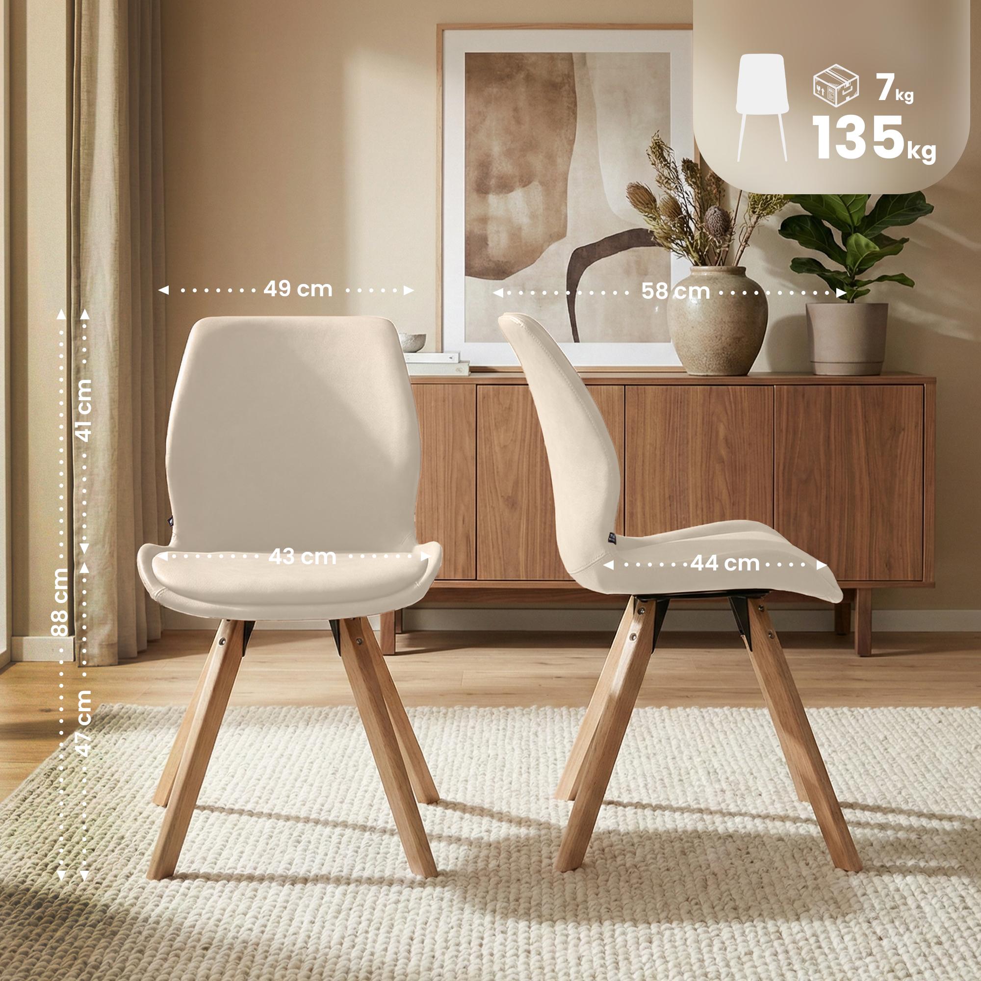 Lot de 2 chaises de salle a manger Luna
