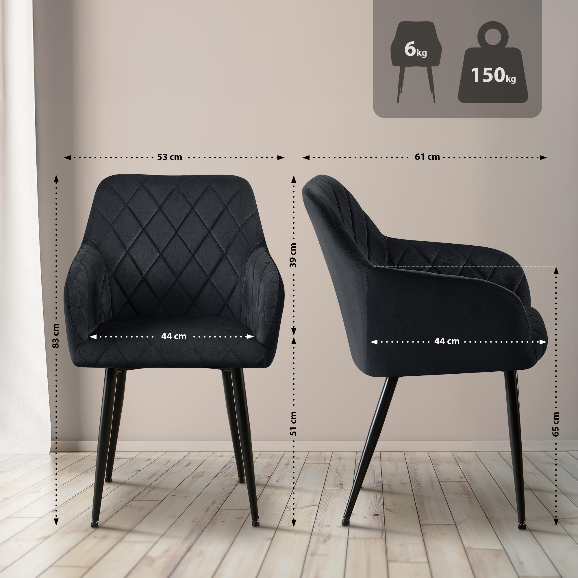 Chaise de salle à manger Monett Velours