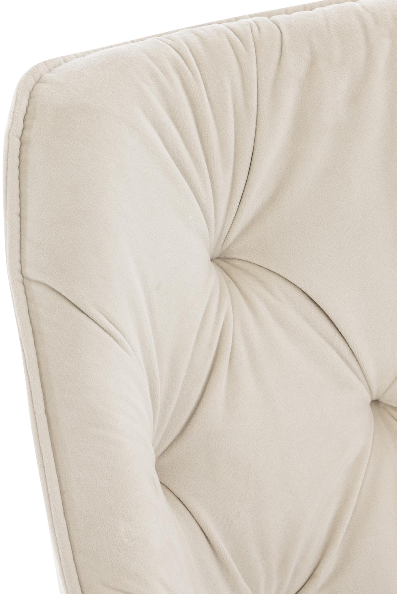 Chaise de salle à manger Tanna en Velours avec Piètement en Métal noir